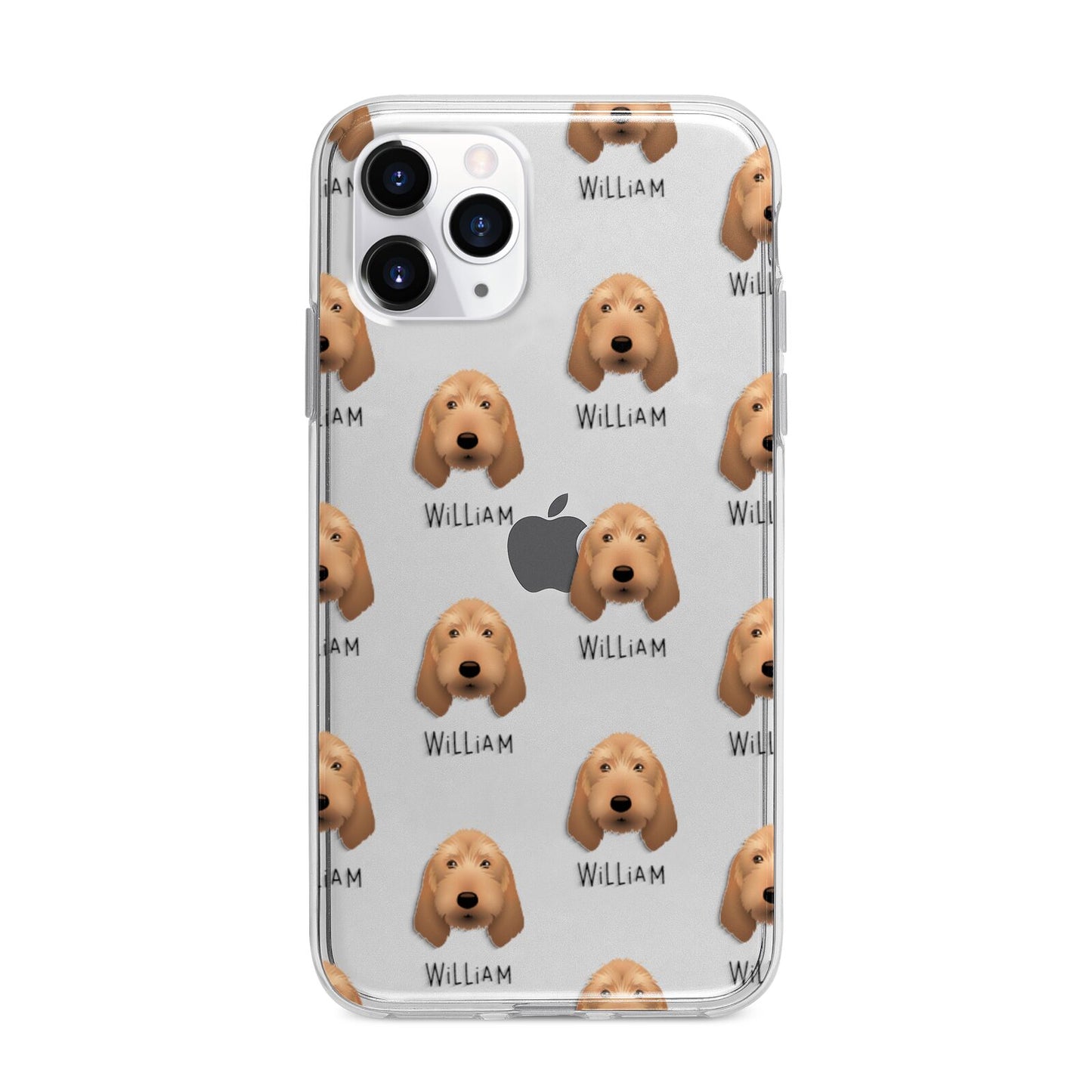 Griffon Fauve De Bretagne Icon with Name Apple iPhone 11 Pro Max in Silver with Bumper Case