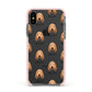 Griffon Fauve De Bretagne Icon with Name Apple iPhone Xs Impact Case Pink Edge on Black Phone