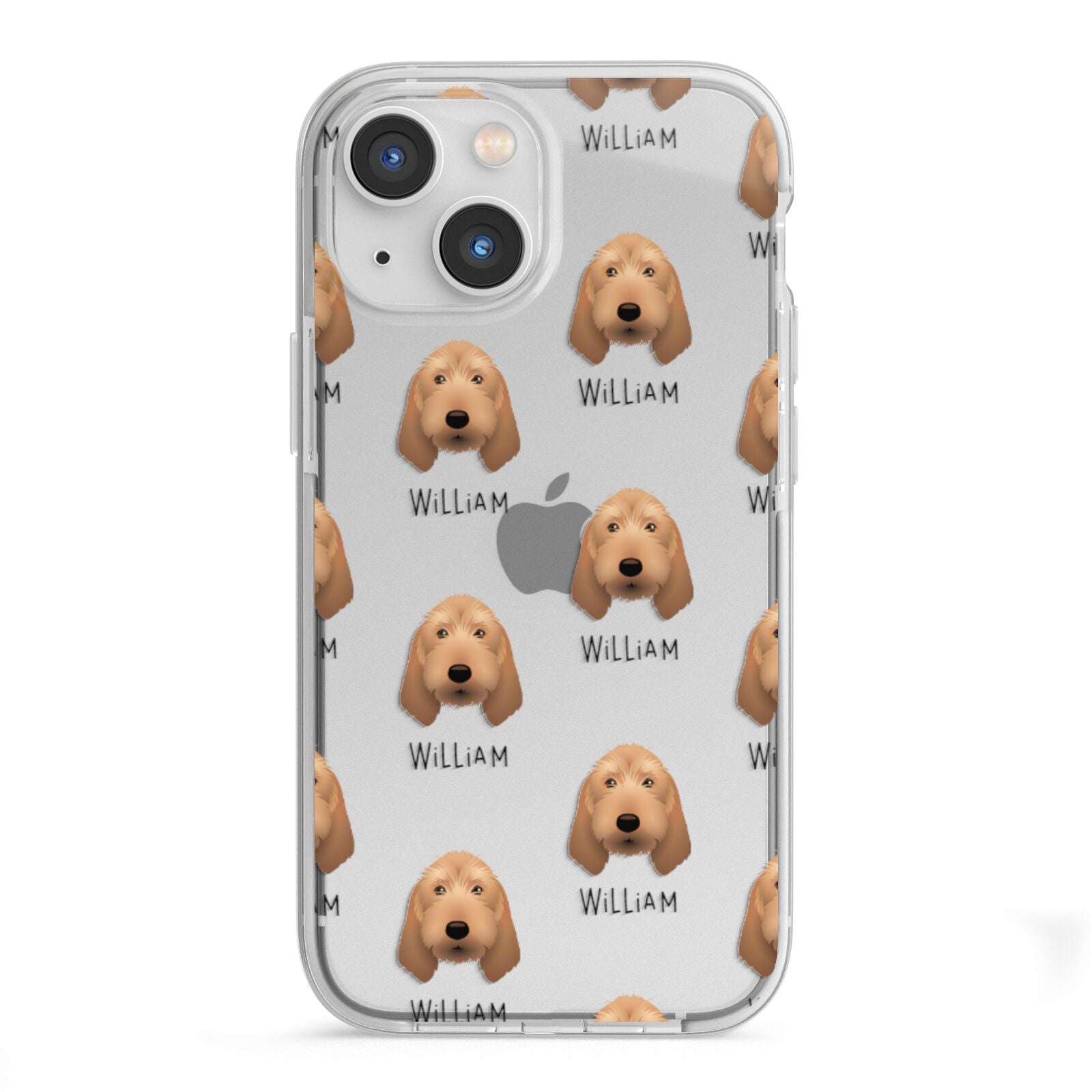 Griffon Fauve De Bretagne Icon with Name iPhone 13 Mini TPU Impact Case with White Edges