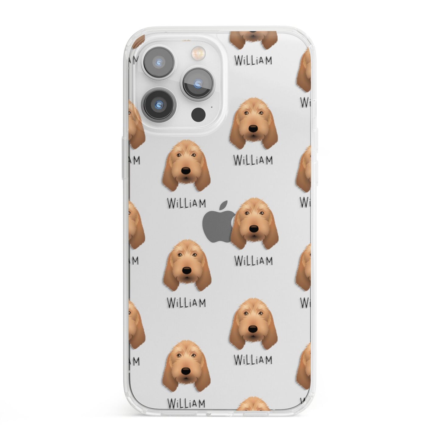 Griffon Fauve De Bretagne Icon with Name iPhone 13 Pro Max Clear Bumper Case