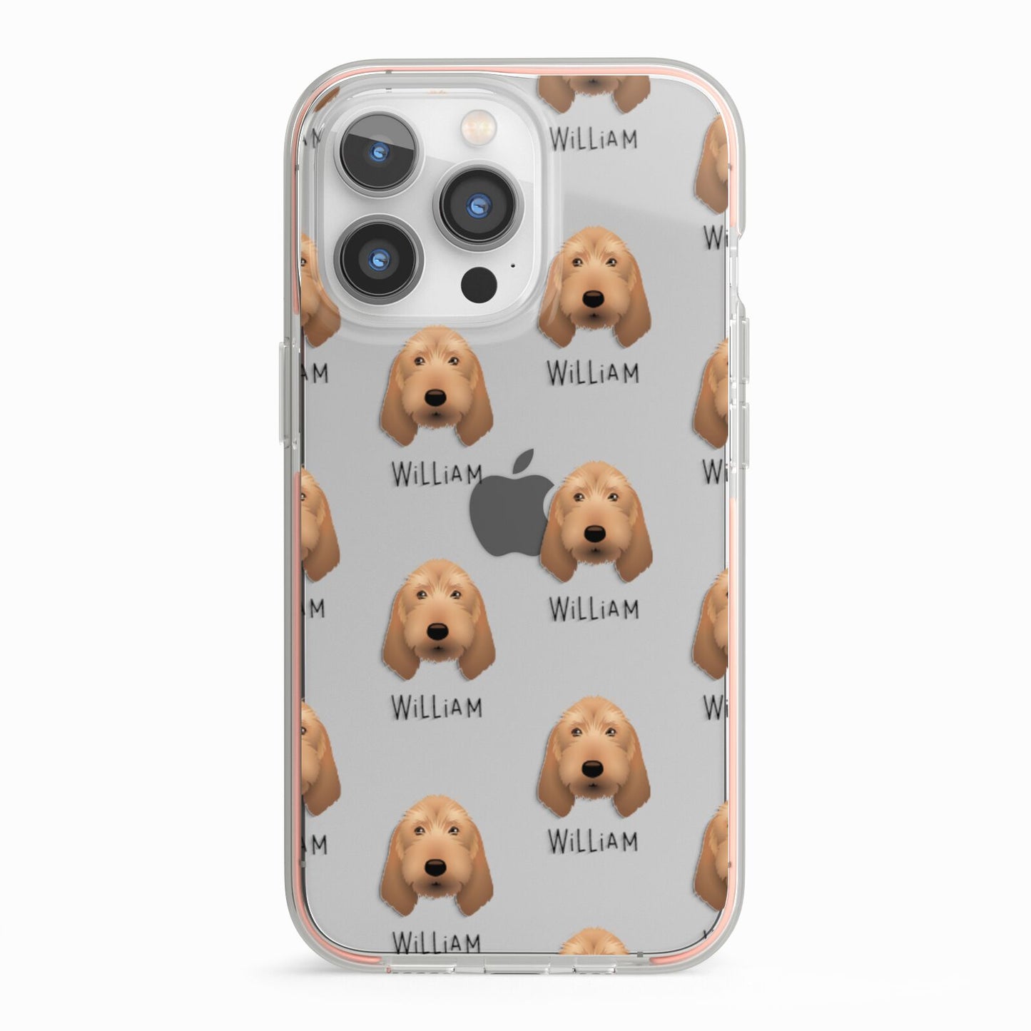 Griffon Fauve De Bretagne Icon with Name iPhone 13 Pro TPU Impact Case with Pink Edges