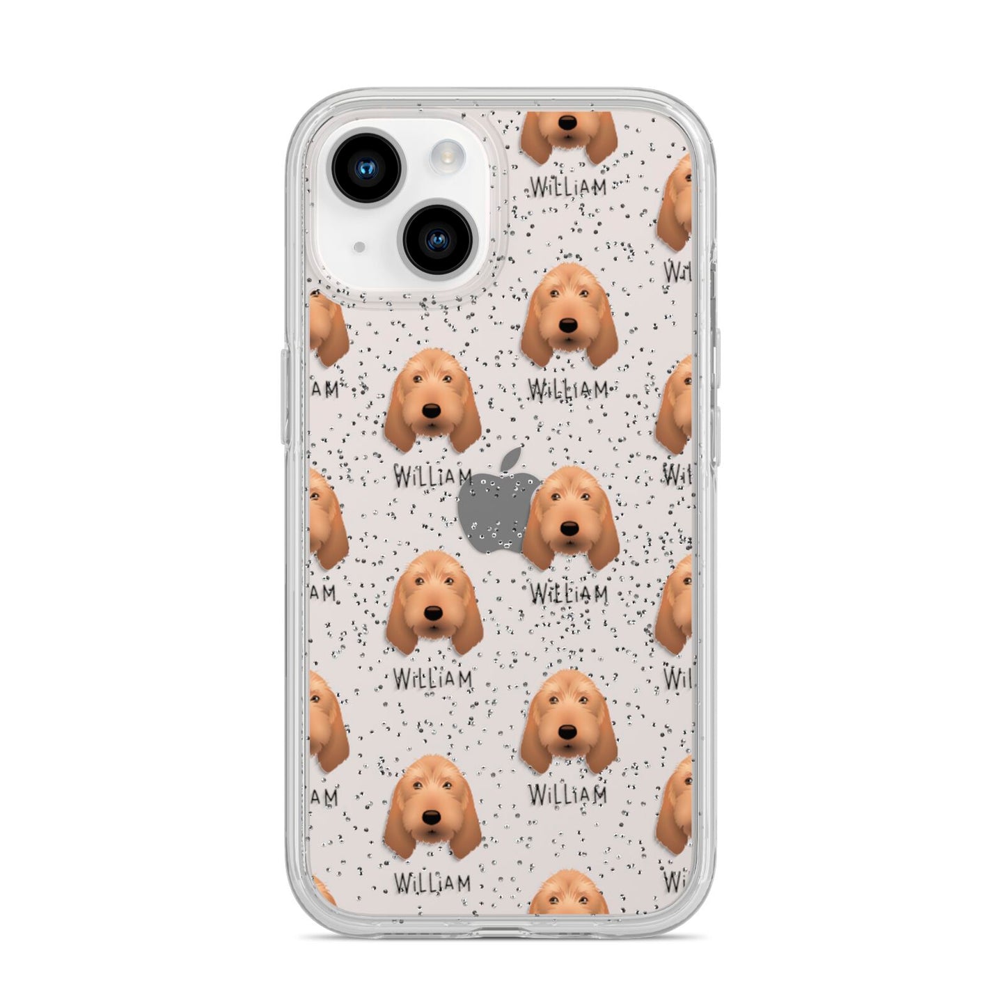 Griffon Fauve De Bretagne Icon with Name iPhone 14 Glitter Tough Case Starlight