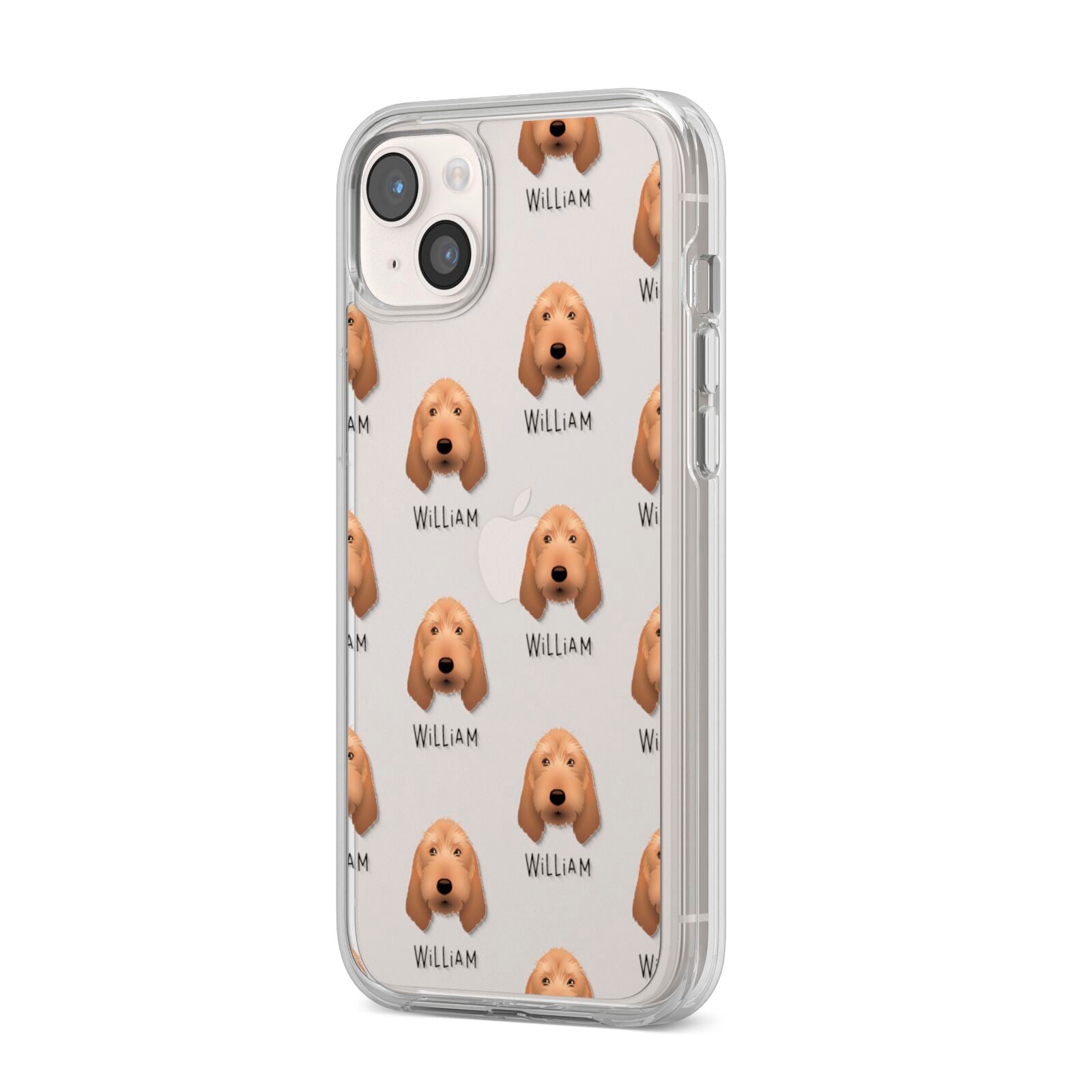 Griffon Fauve De Bretagne Icon with Name iPhone 14 Plus Clear Tough Case Starlight Angled Image