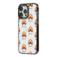 Griffon Fauve De Bretagne Icon with Name iPhone 14 Pro Max Black Impact Case Side Angle on Silver phone