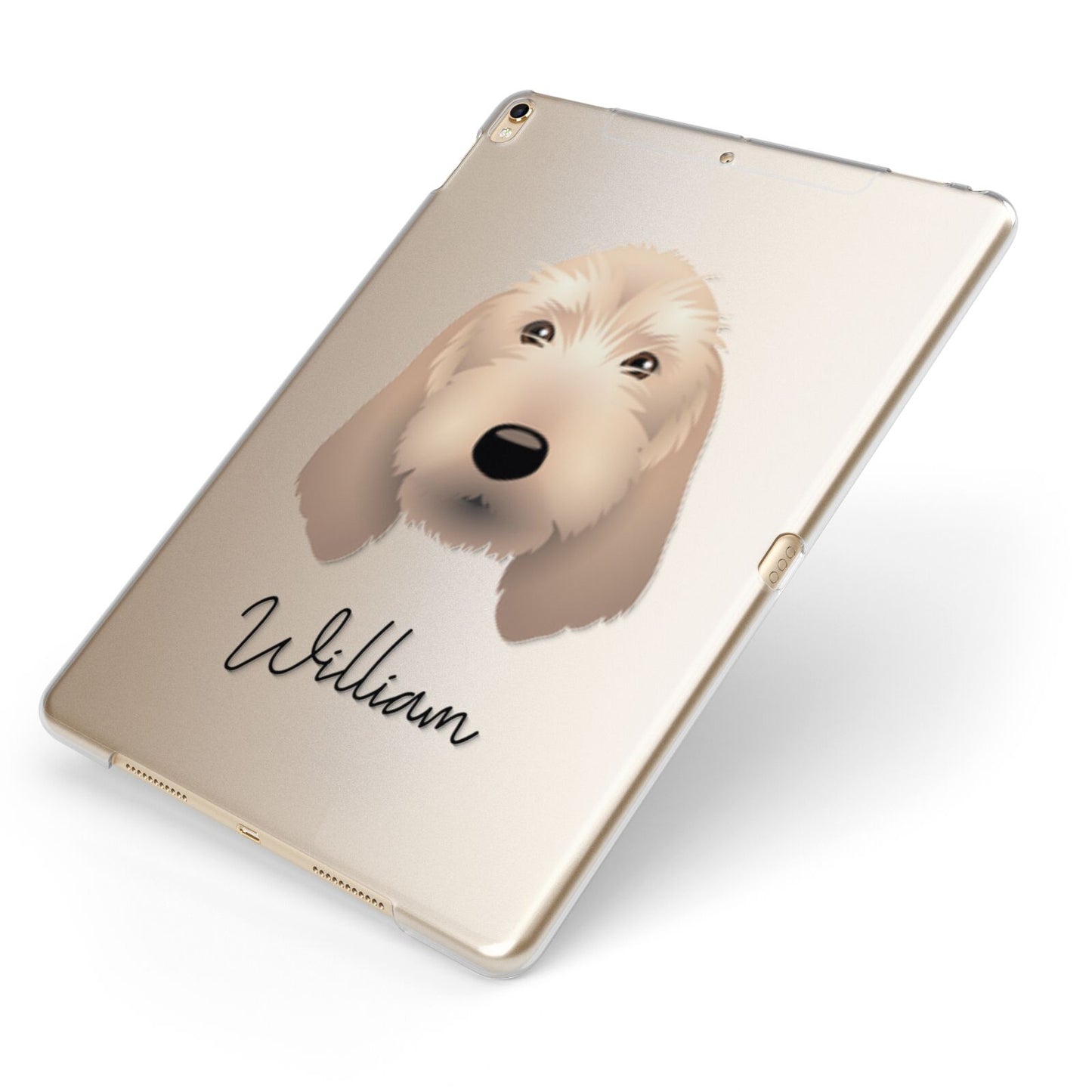 Griffon Fauve De Bretagne Personalised Apple iPad Case on Gold iPad Side View
