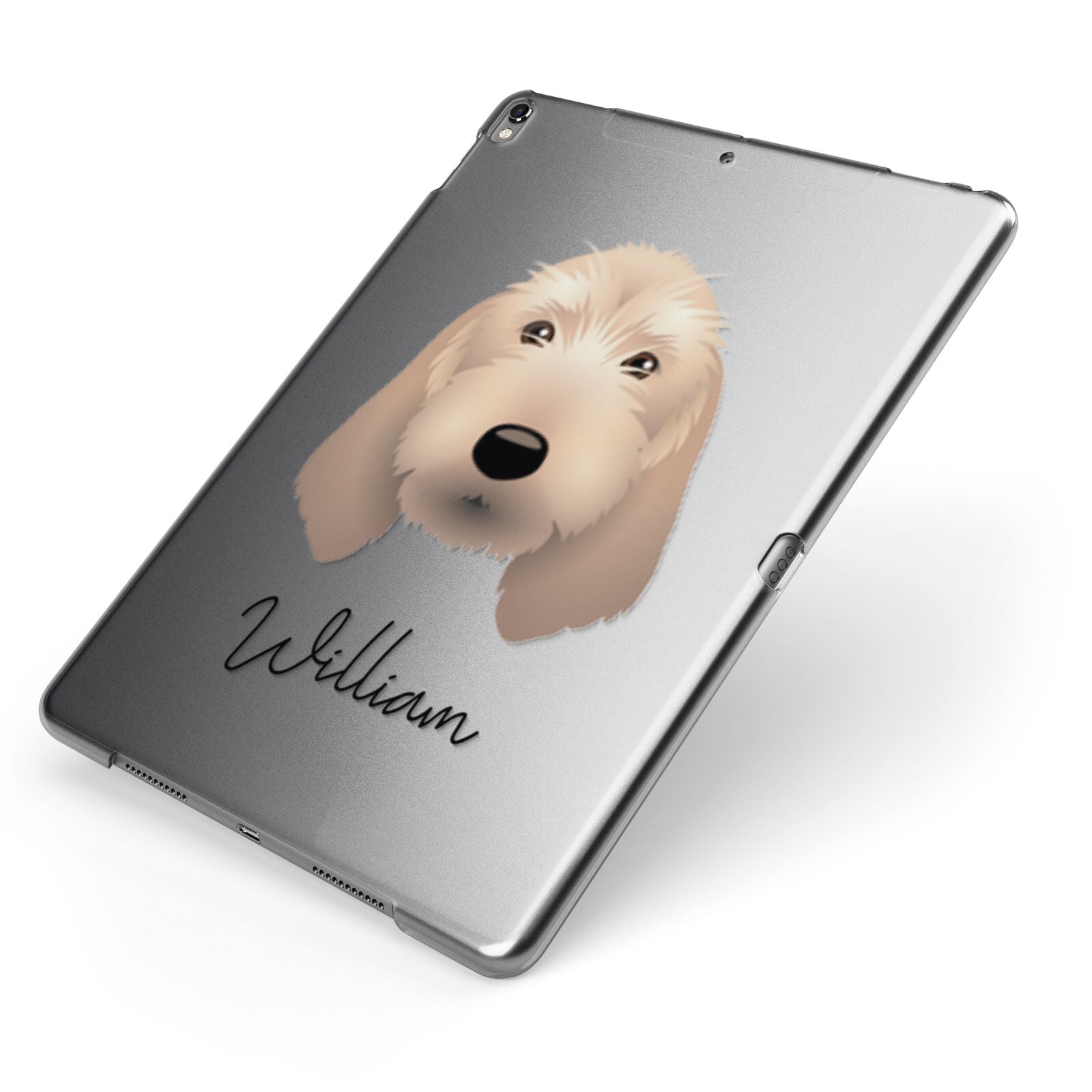 Griffon Fauve De Bretagne Personalised Apple iPad Case on Grey iPad Side View