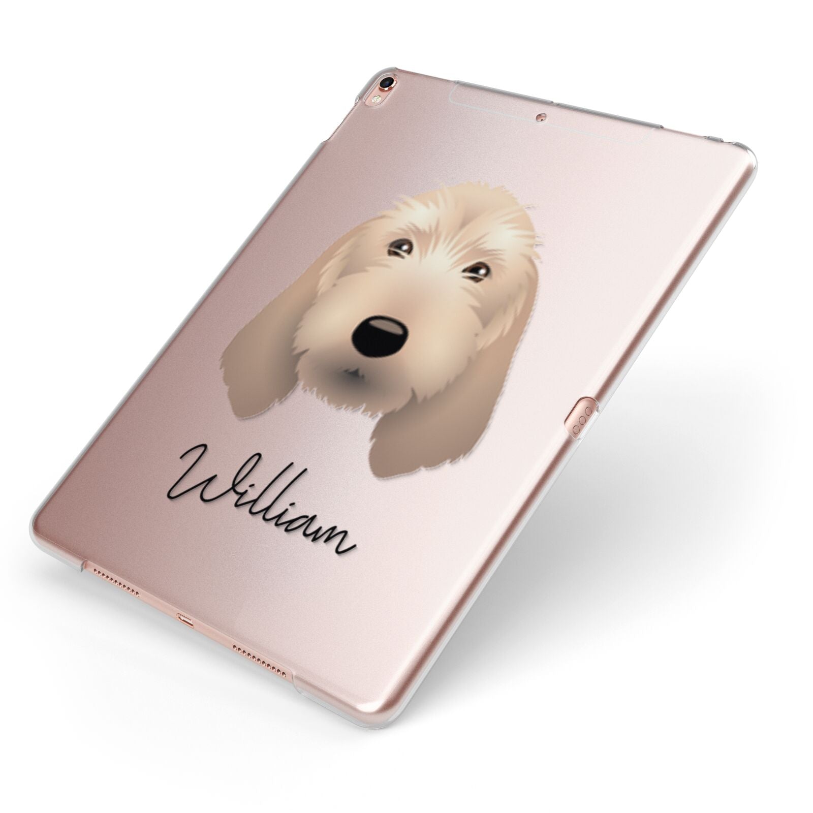 Griffon Fauve De Bretagne Personalised Apple iPad Case on Rose Gold iPad Side View