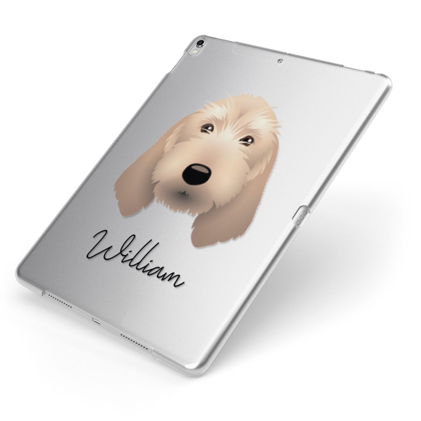 Griffon Fauve De Bretagne Personalised Apple iPad Case on Silver iPad Side View