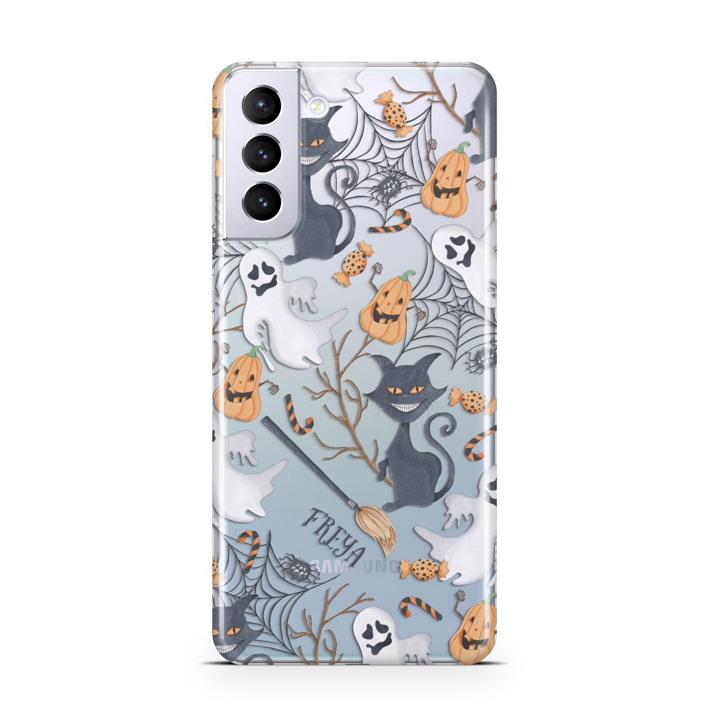 Grinning Cat Halloween Samsung S21 Plus Phone Case