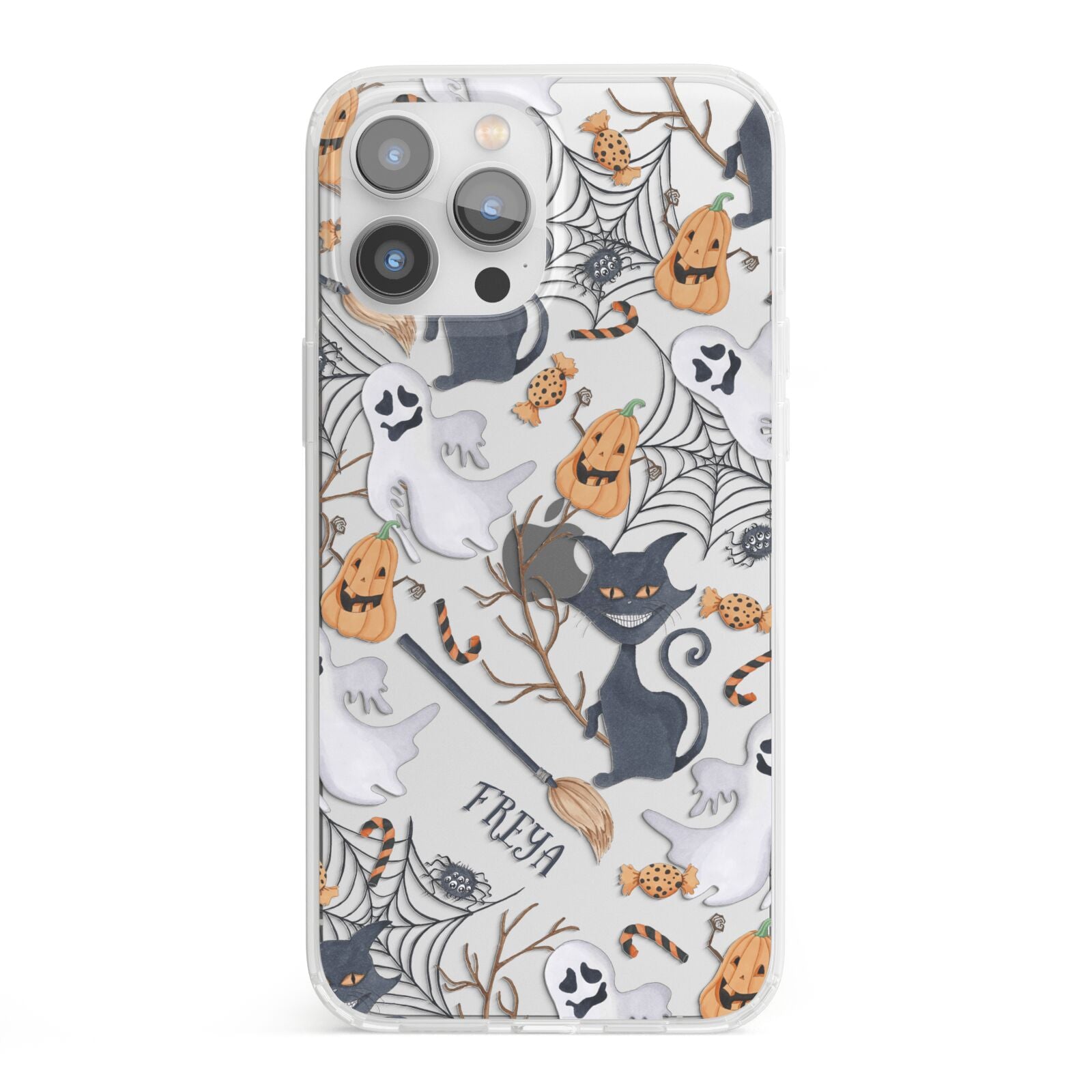 Grinning Cat Halloween iPhone 13 Pro Max Clear Bumper Case