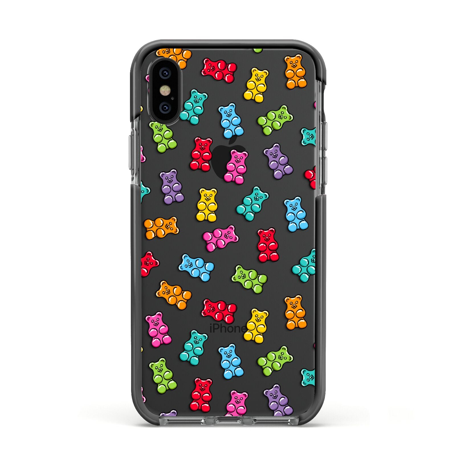 Gummy Bear Apple iPhone Xs Impact Case Black Edge on Black Phone