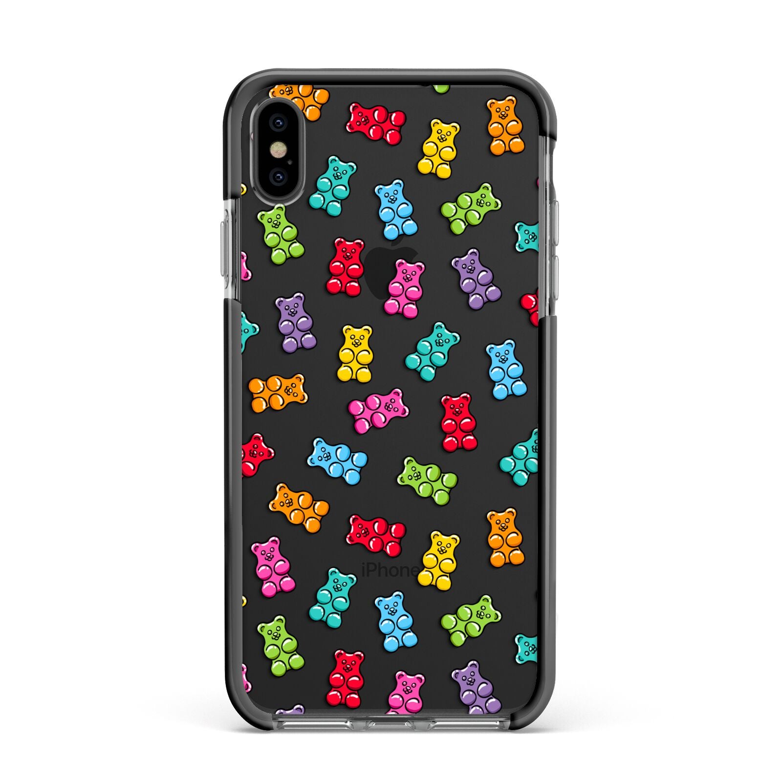 Gummy Bear Apple iPhone Xs Max Impact Case Black Edge on Black Phone