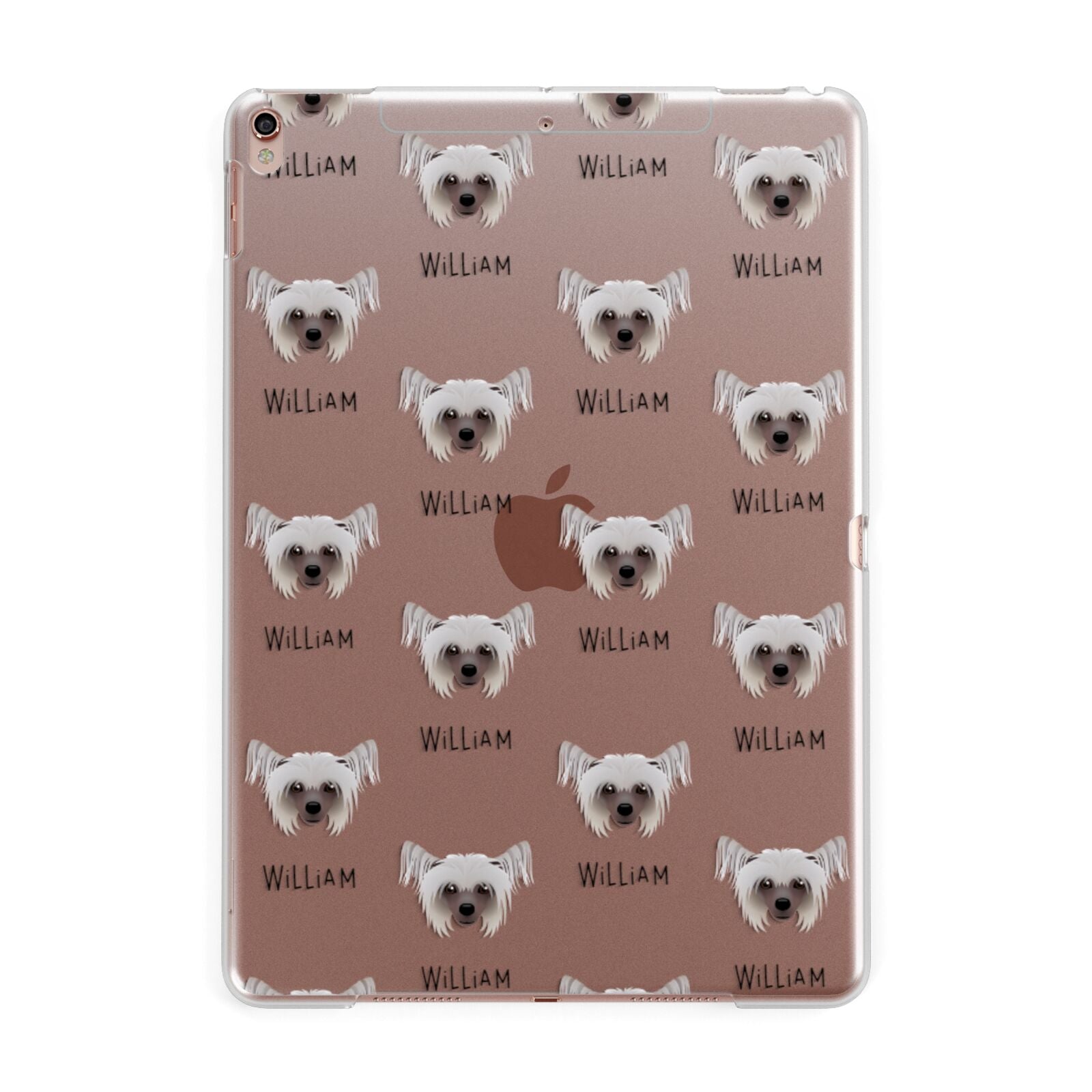 Hairless Chinese Crested Icon with Name Apple iPad Rose Gold Case