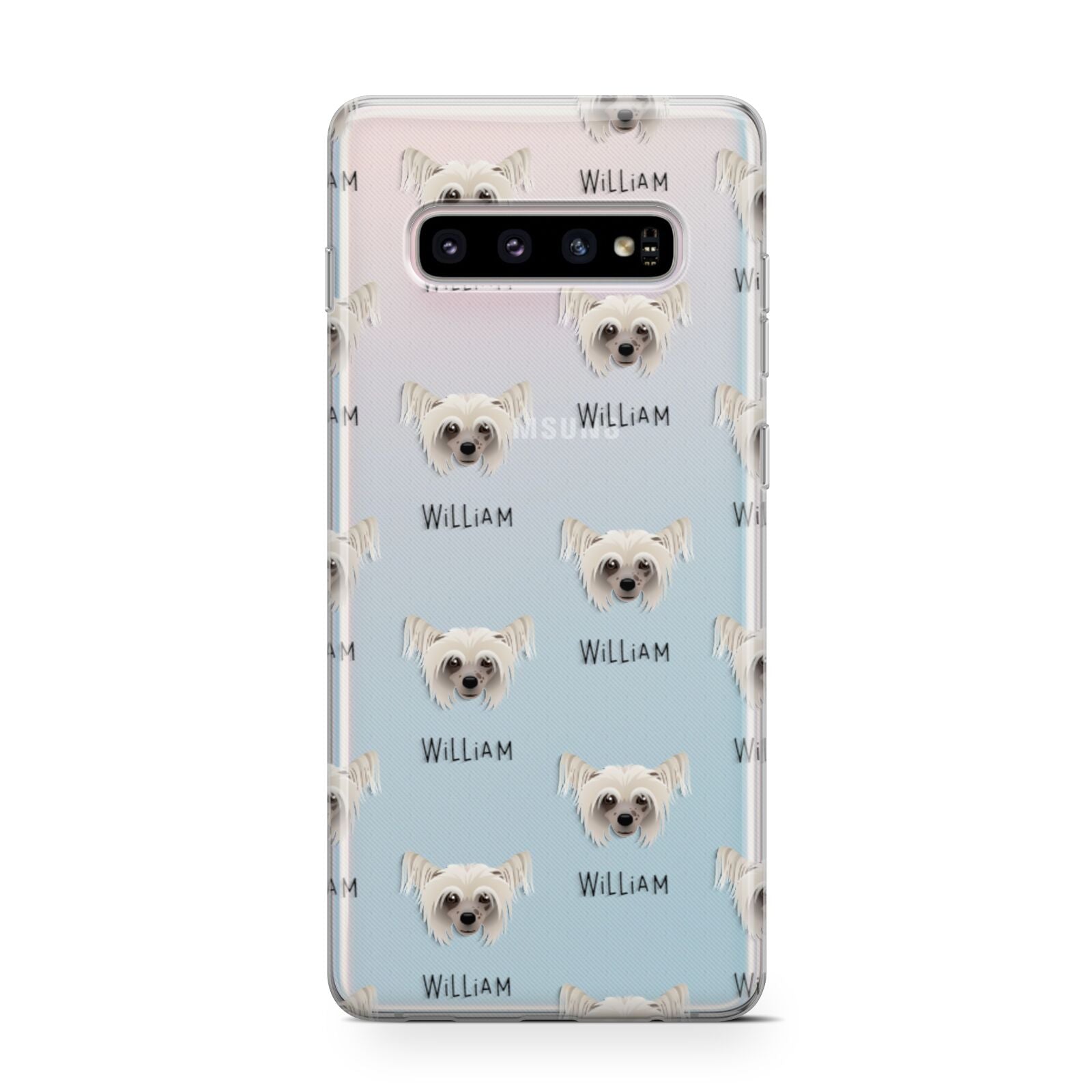 Hairless Chinese Crested Icon with Name Samsung Galaxy S10 Case