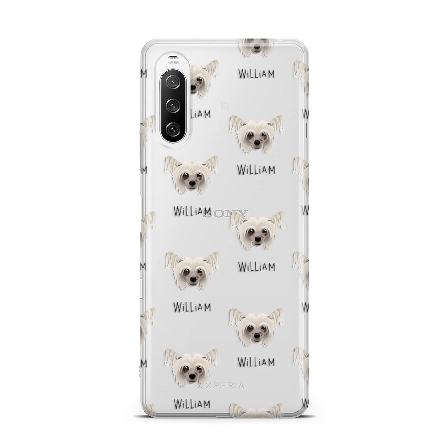 Hairless Chinese Crested Icon with Name Sony Xperia 10 III Case
