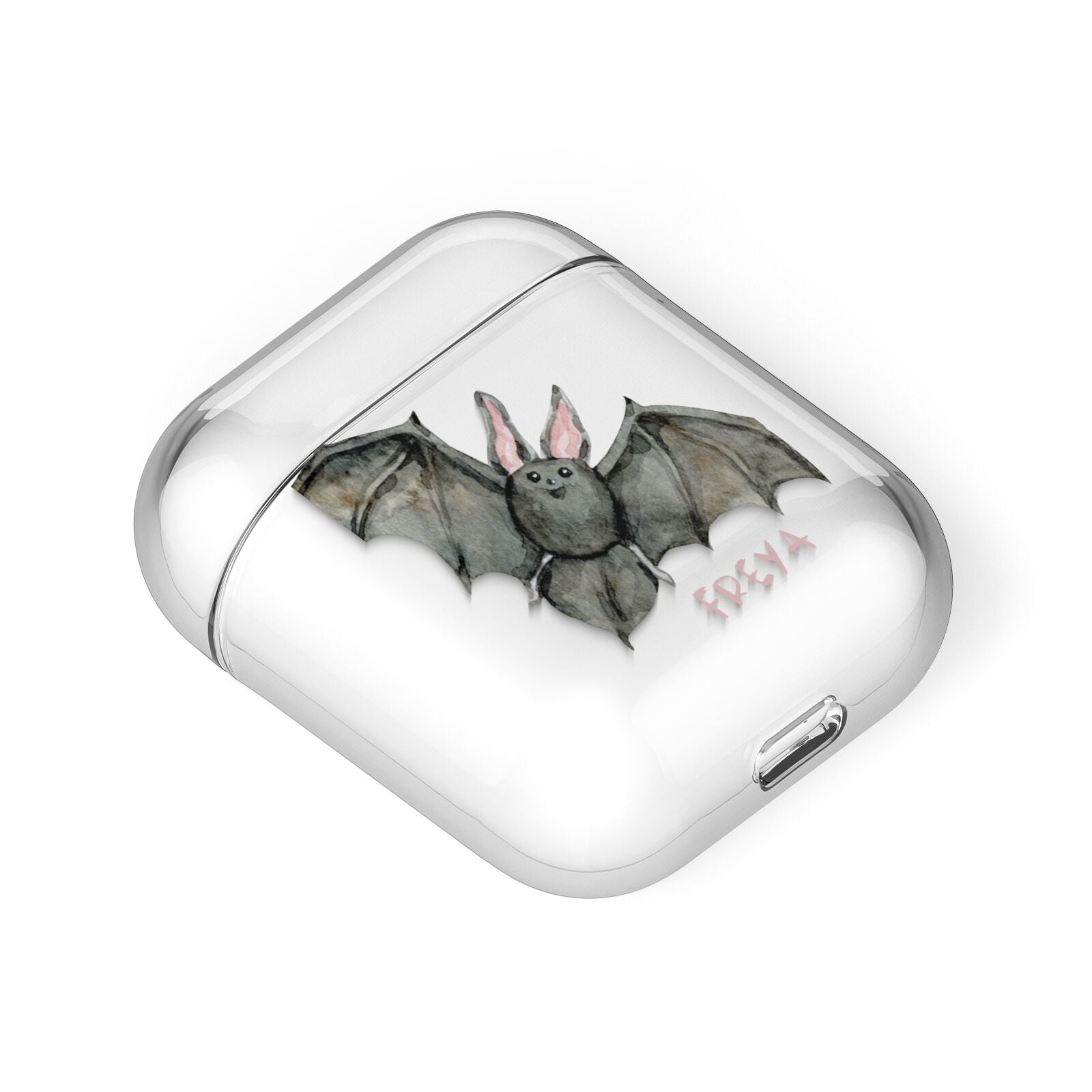 Halloween Bat AirPods Case Laid Flat