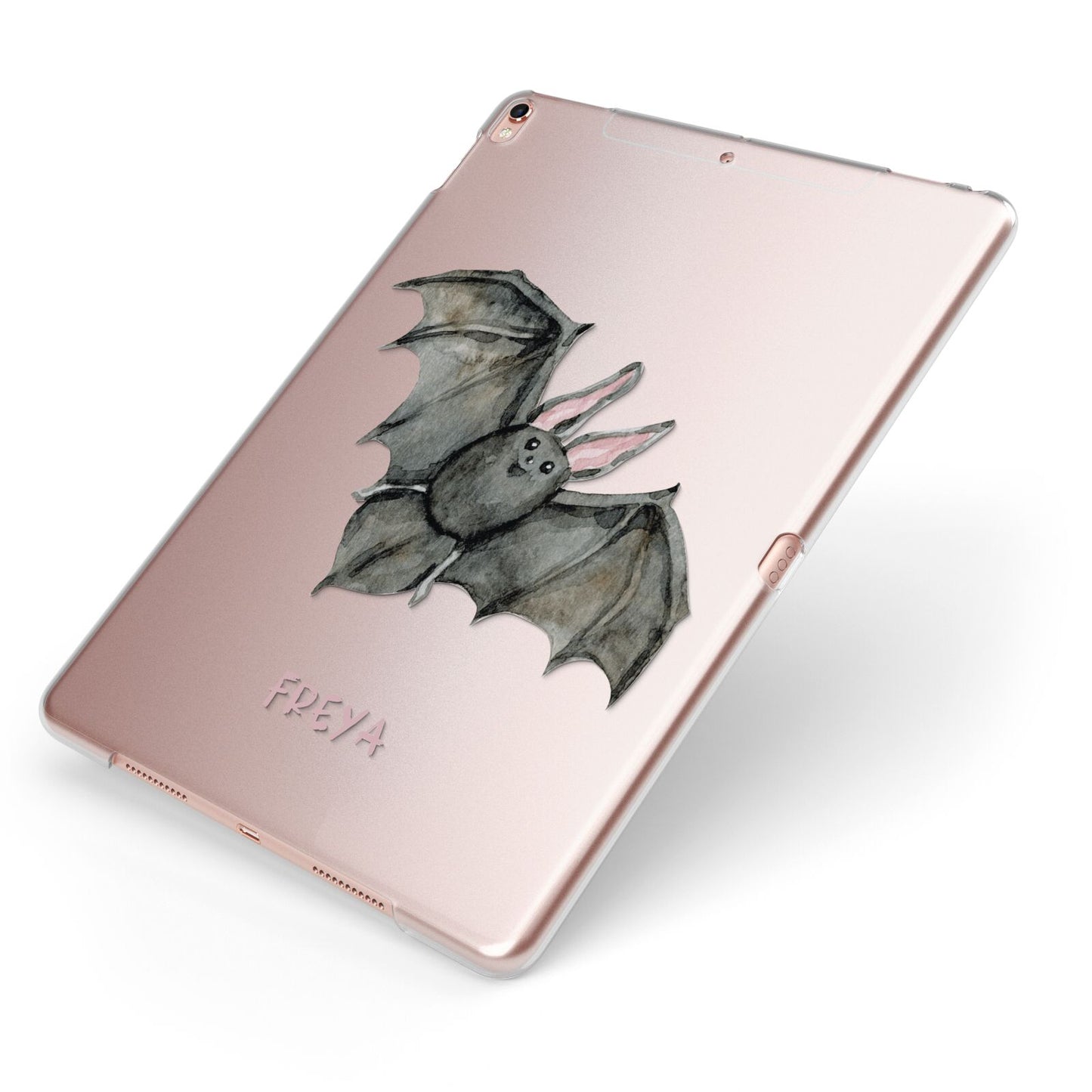 Halloween Bat Apple iPad Case on Rose Gold iPad Side View