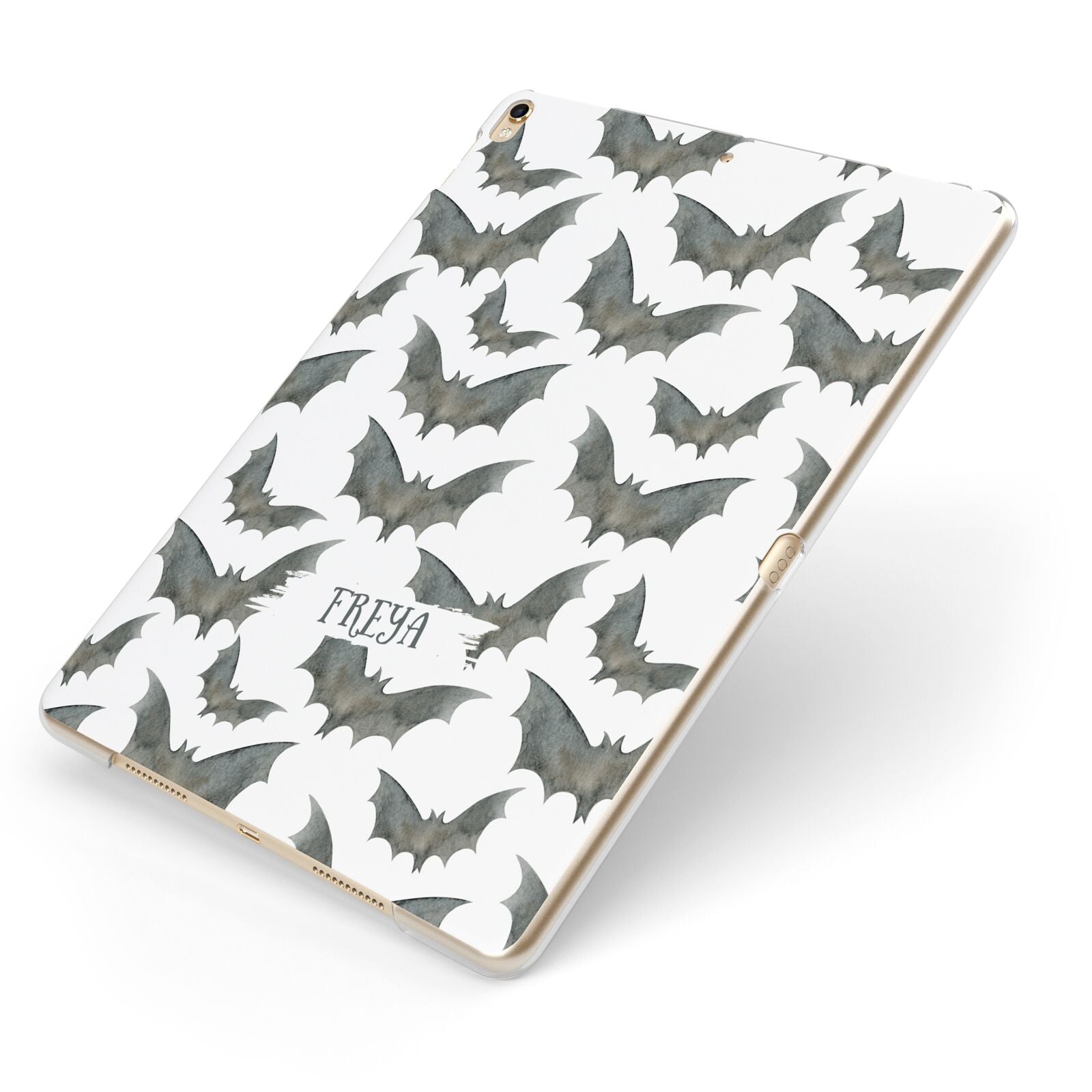 Halloween Bat Cloud Apple iPad Case on Gold iPad Side View