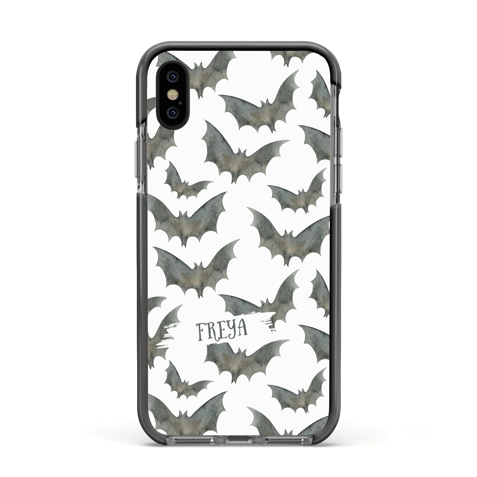 Halloween Bat Cloud Apple iPhone Xs Impact Case Black Edge on Black Phone