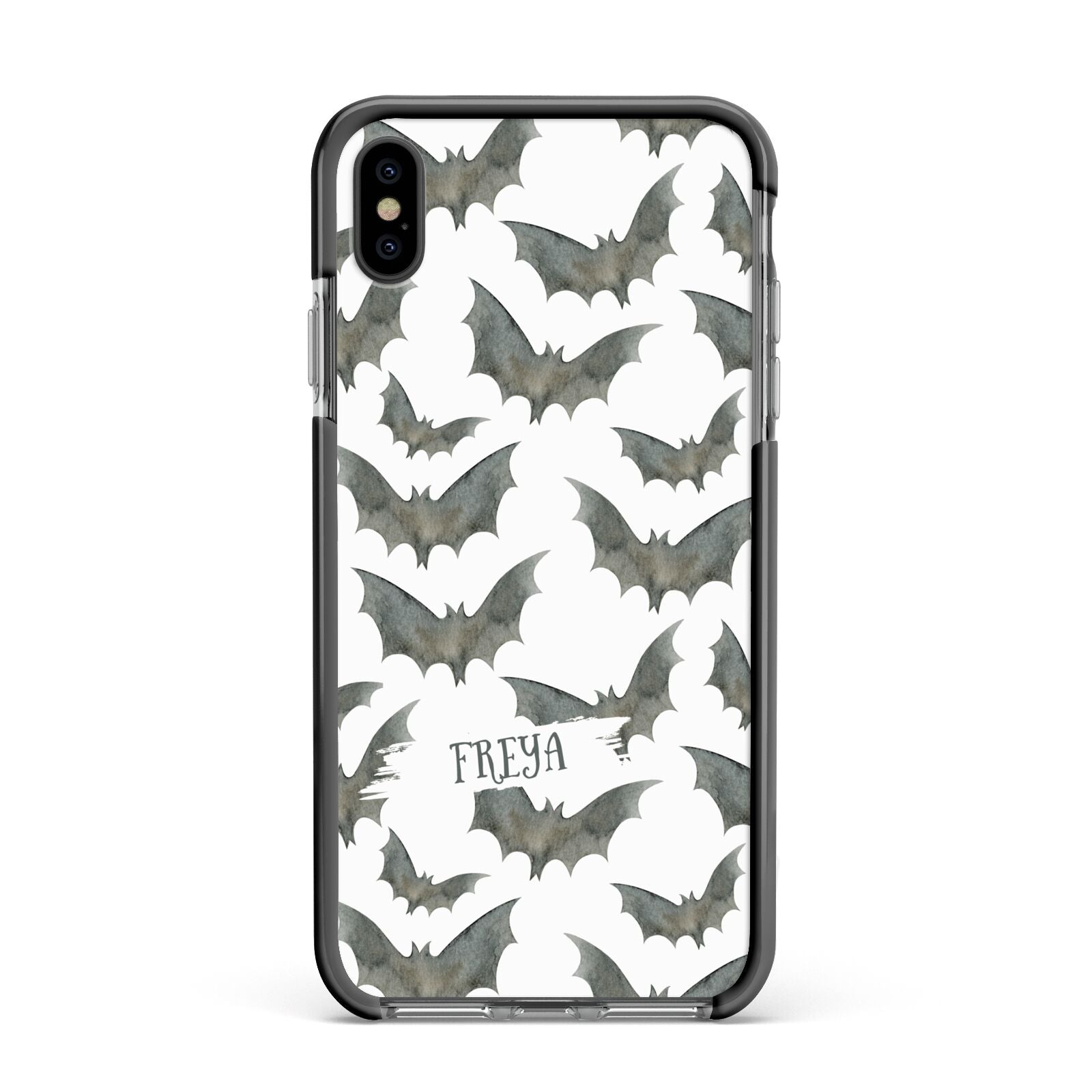 Halloween Bat Cloud Apple iPhone Xs Max Impact Case Black Edge on Black Phone