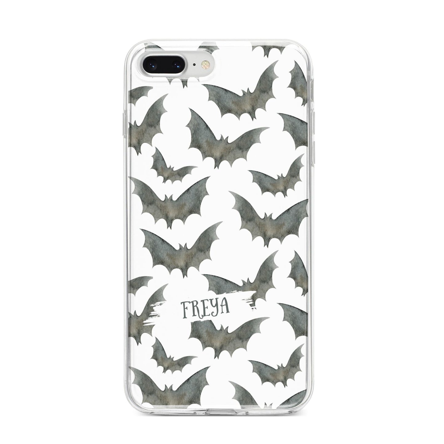 Halloween Bat Cloud iPhone 8 Plus Bumper Case on Silver iPhone