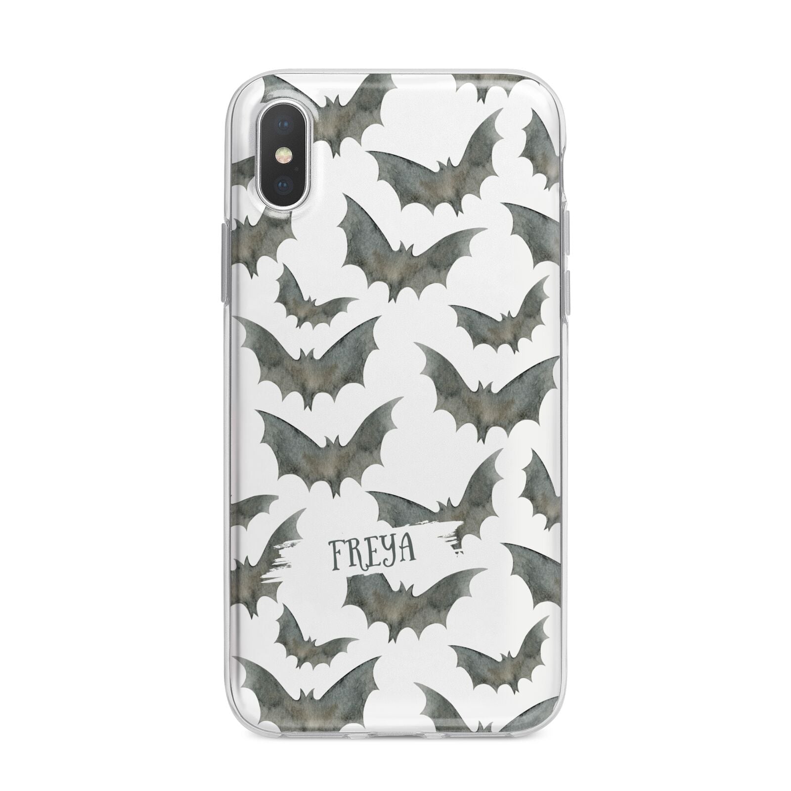 Halloween Bat Cloud iPhone X Bumper Case on Silver iPhone Alternative Image 1