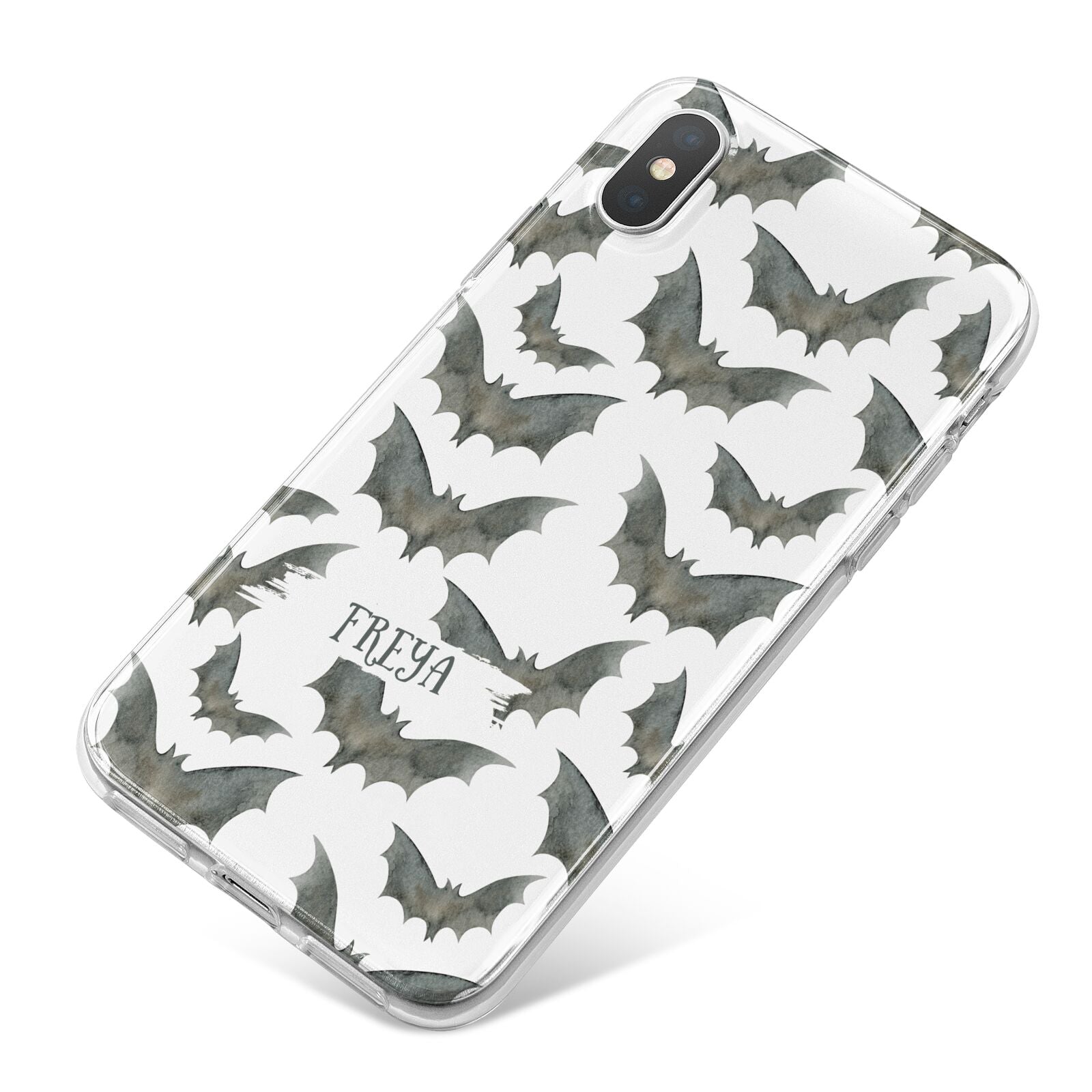 Halloween Bat Cloud iPhone X Bumper Case on Silver iPhone