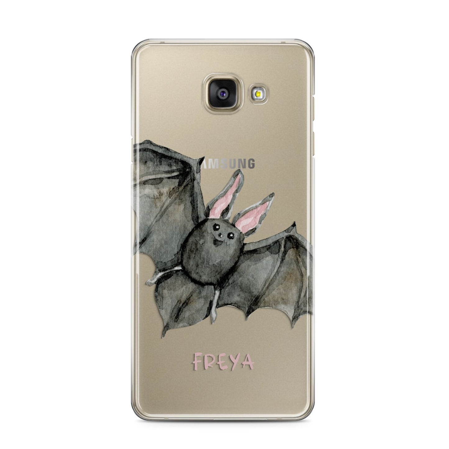 Halloween Bat Samsung Galaxy A3 2016 Case on gold phone