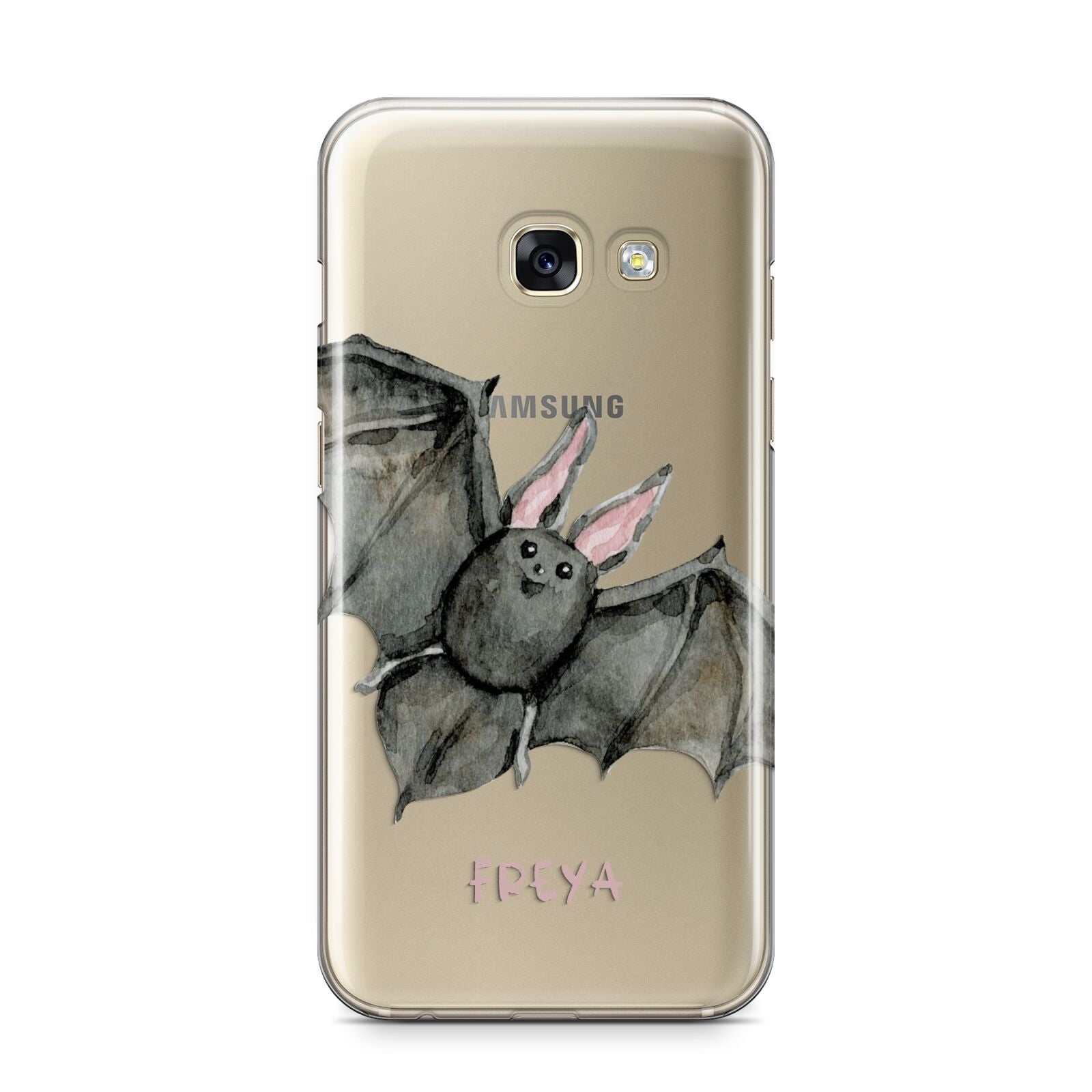 Halloween Bat Samsung Galaxy A3 2017 Case on gold phone