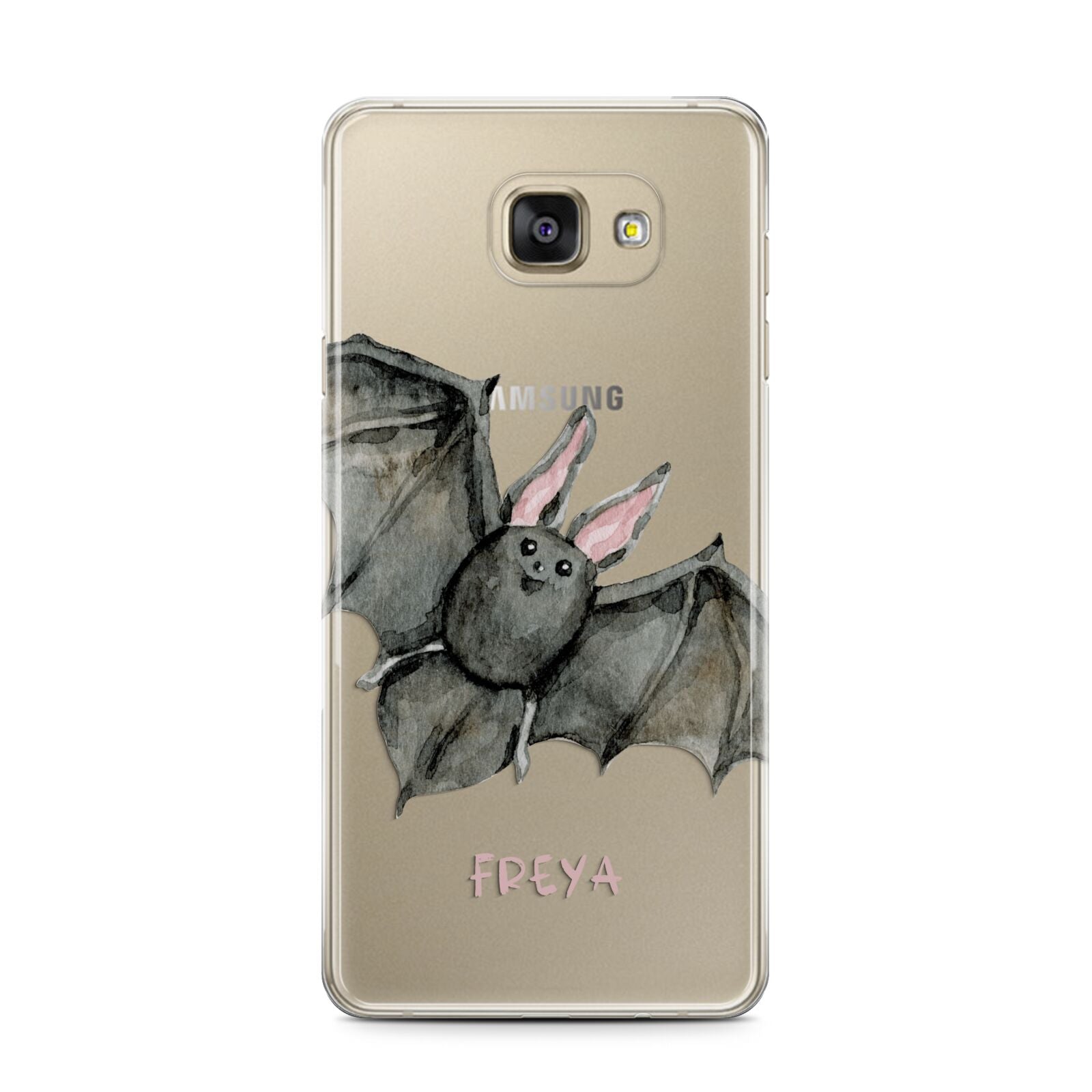 Halloween Bat Samsung Galaxy A7 2016 Case on gold phone