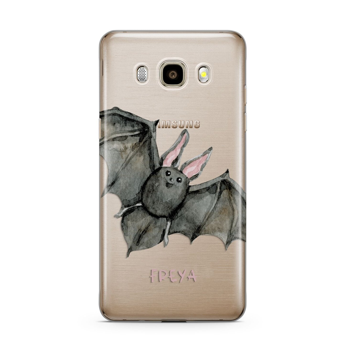 Halloween Bat Samsung Galaxy J7 2016 Case on gold phone