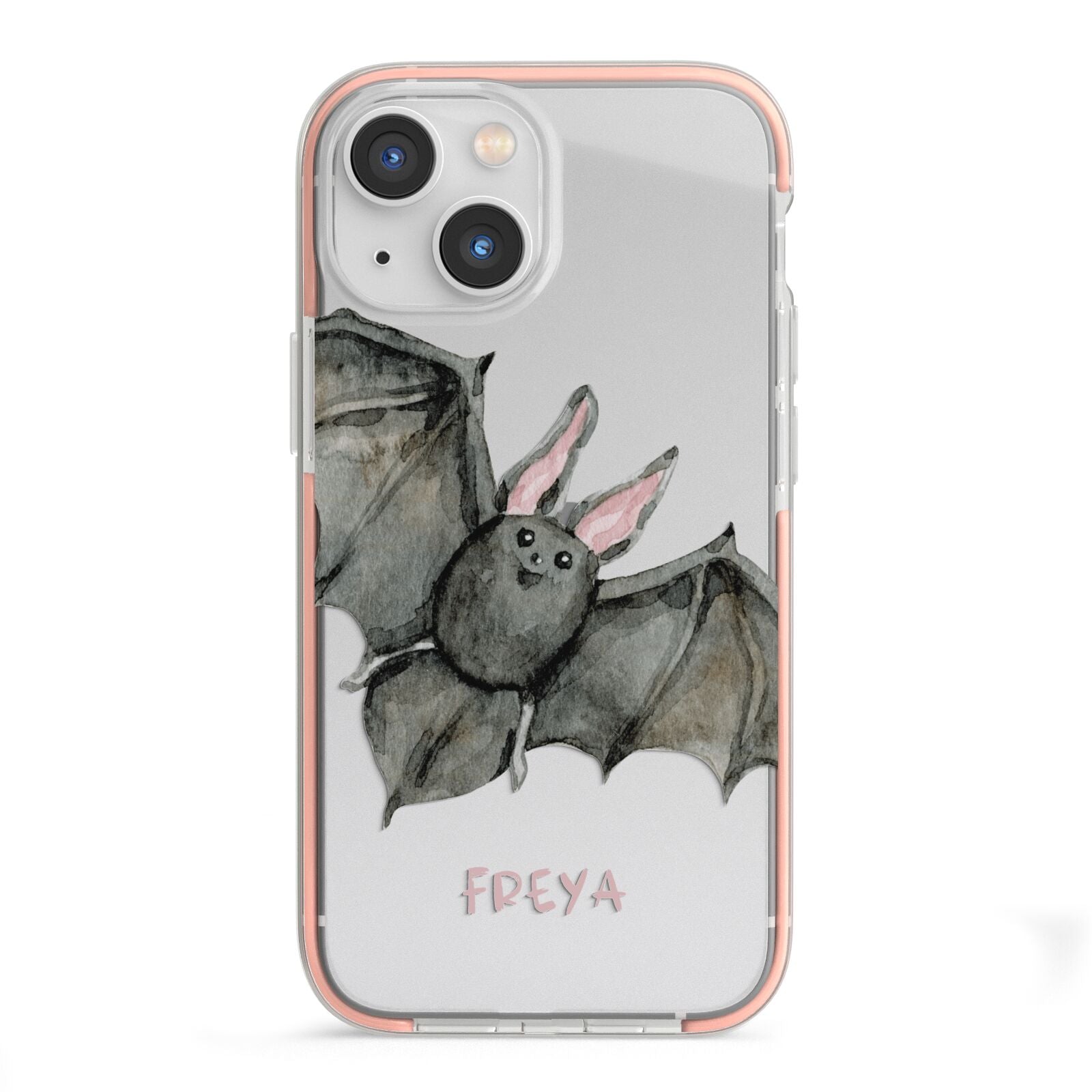 Halloween Bat iPhone 13 Mini TPU Impact Case with Pink Edges