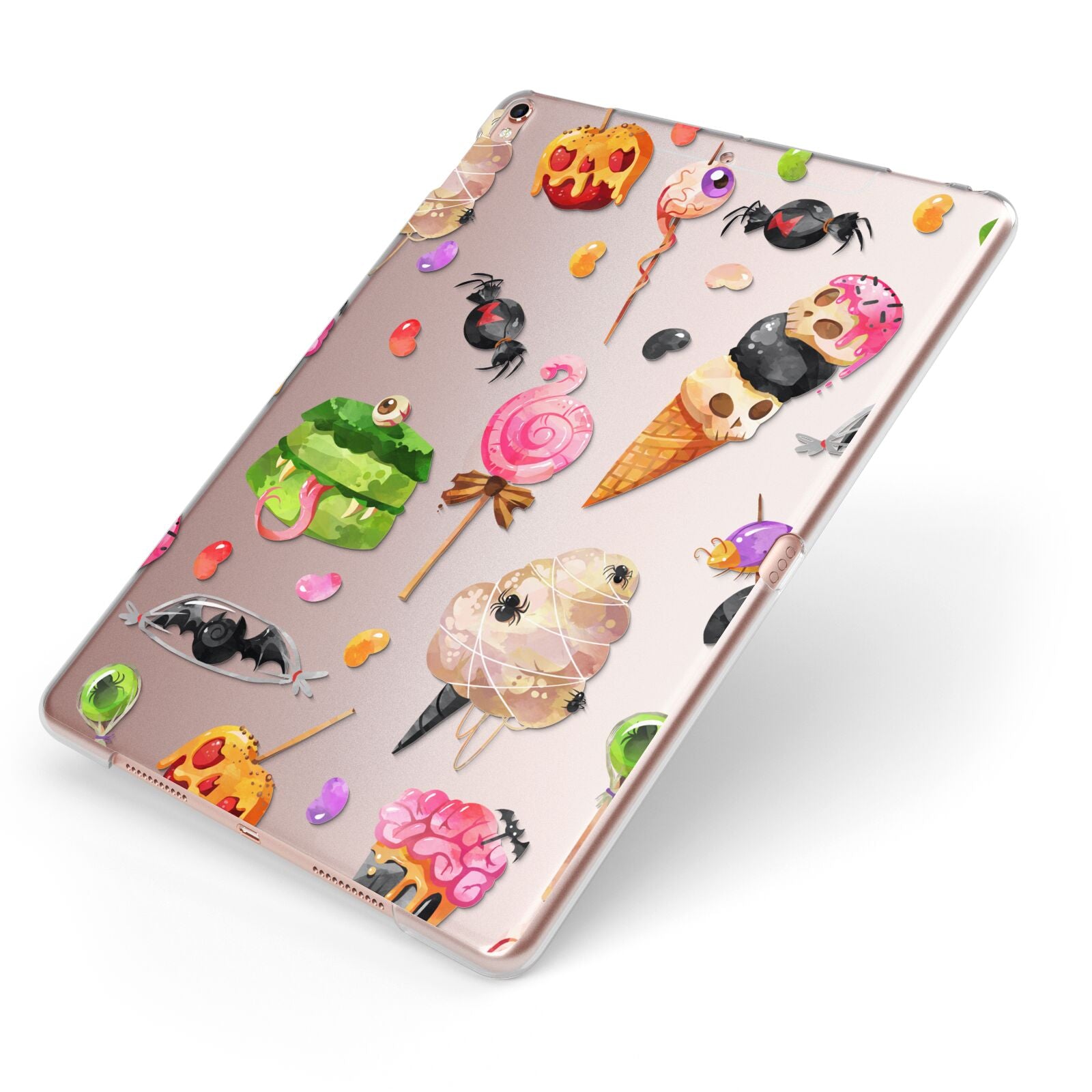 Halloween Cakes and Candy Apple iPad Case on Rose Gold iPad Side View