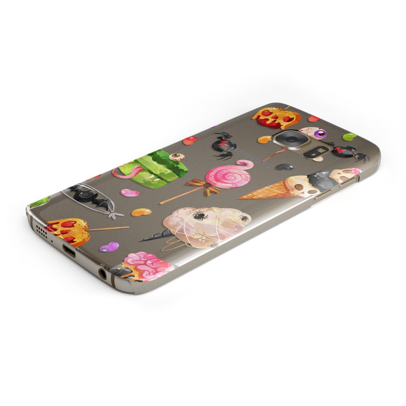 Halloween Cakes and Candy Protective Samsung Galaxy Case Angled Image