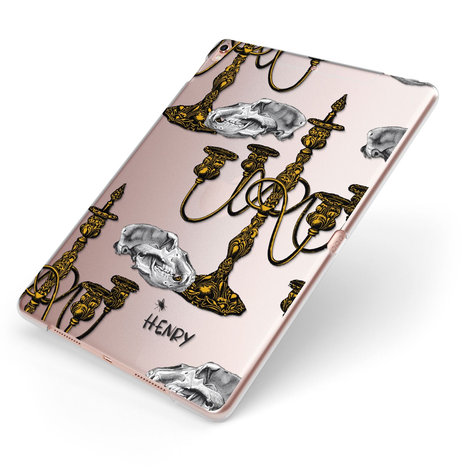 Halloween Candelabra Custom Apple iPad Case on Rose Gold iPad Side View