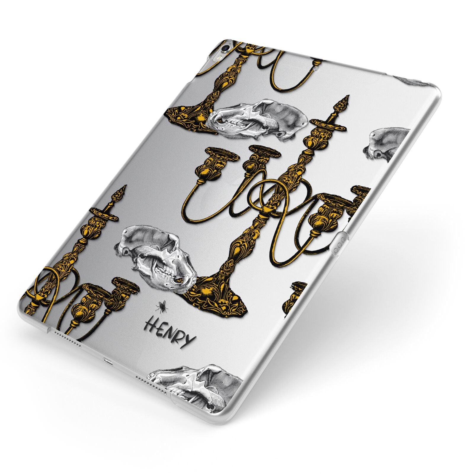 Halloween Candelabra Custom Apple iPad Case on Silver iPad Side View