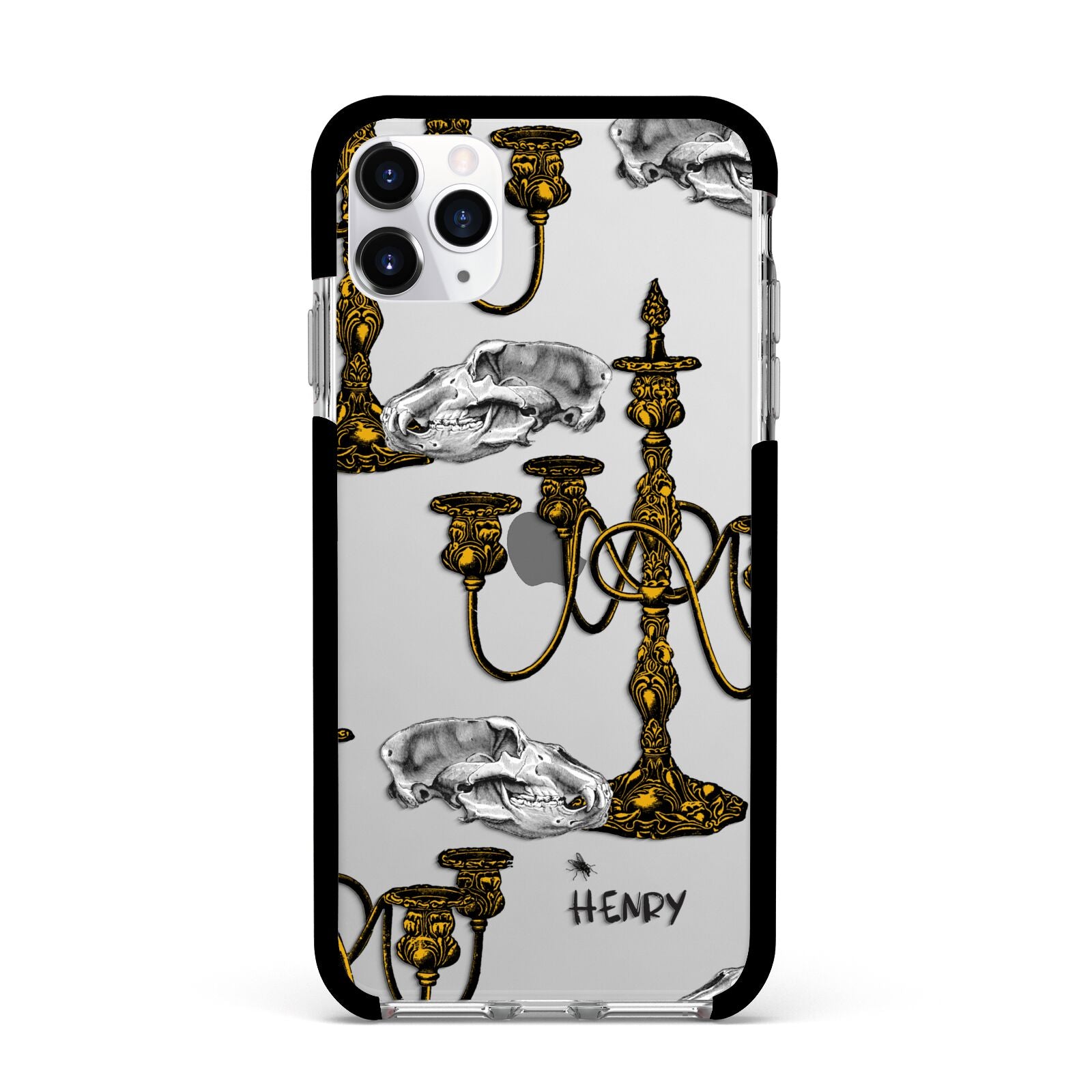 Halloween Candelabra Custom Apple iPhone 11 Pro Max in Silver with Black Impact Case