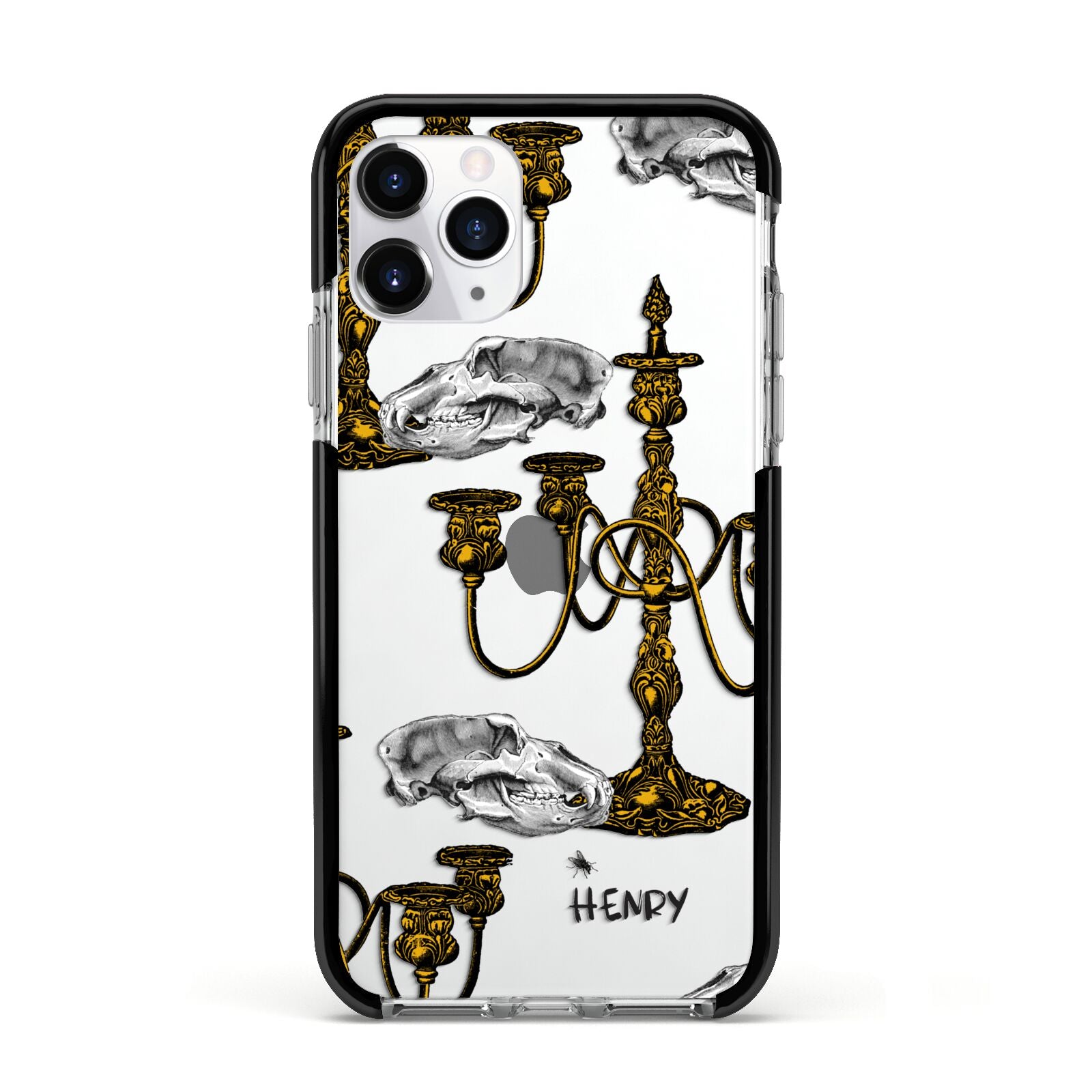 Halloween Candelabra Custom Apple iPhone 11 Pro in Silver with Black Impact Case