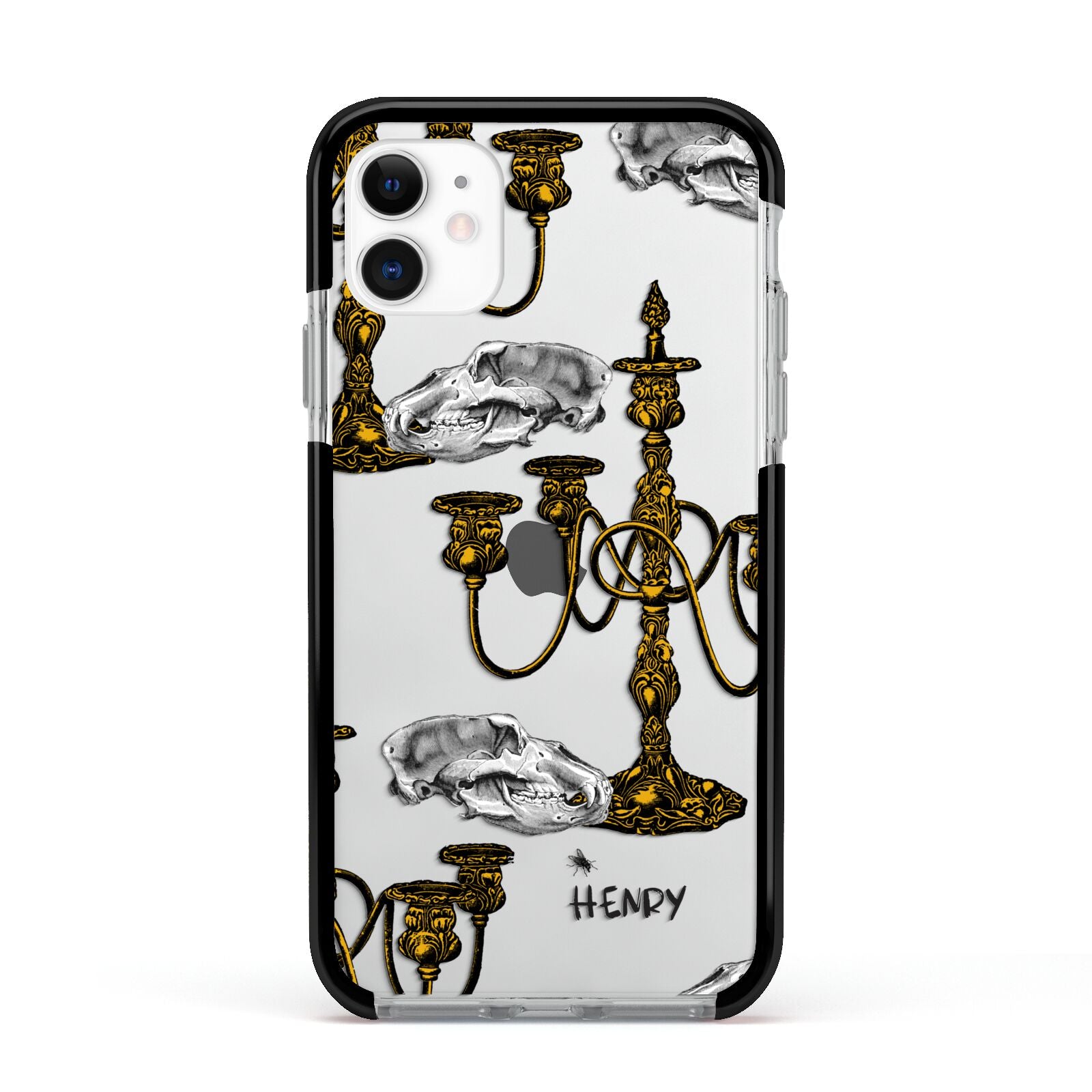 Halloween Candelabra Custom Apple iPhone 11 in White with Black Impact Case