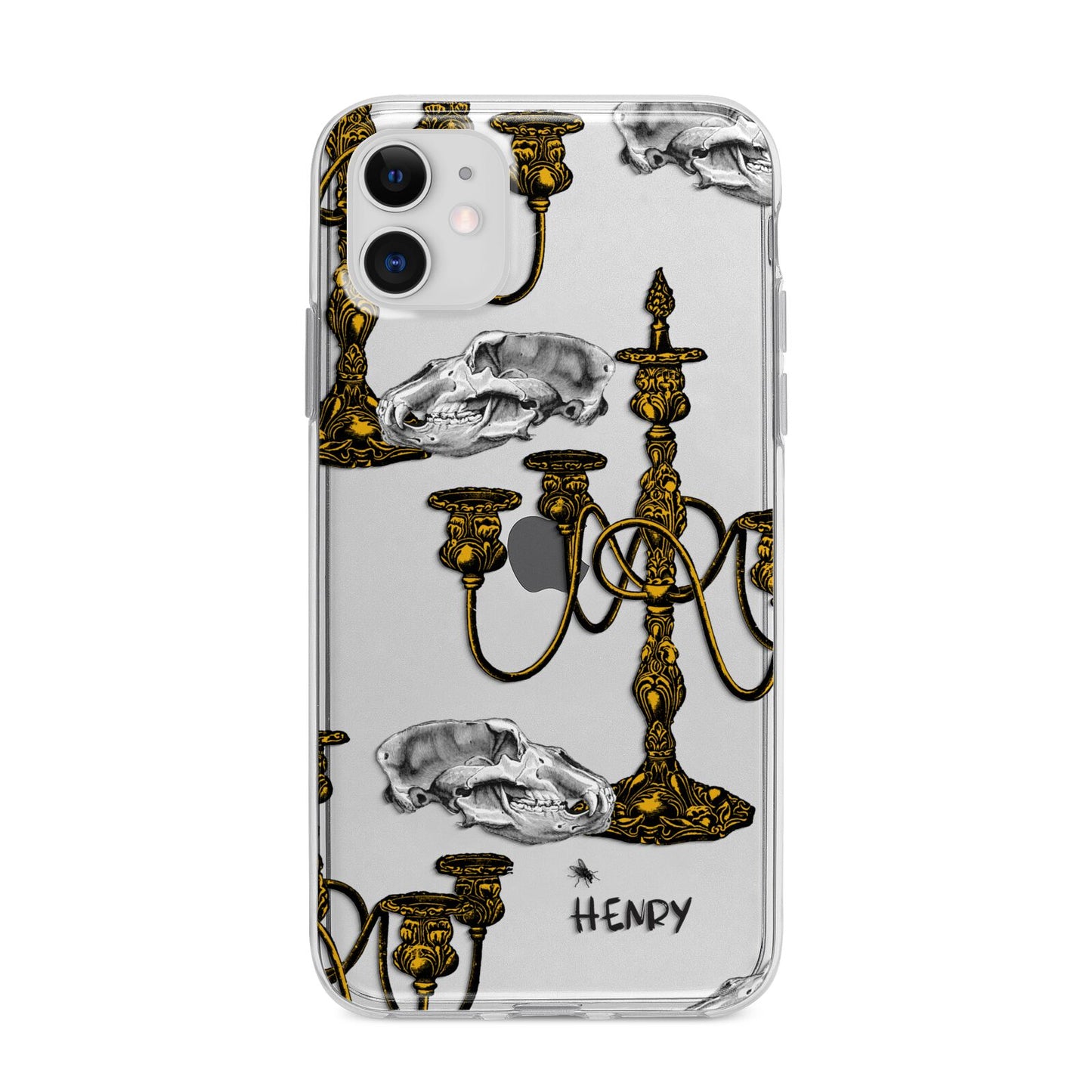 Halloween Candelabra Custom Apple iPhone 11 in White with Bumper Case