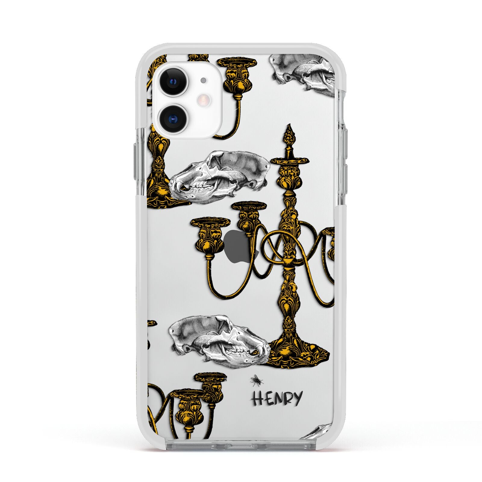 Halloween Candelabra Custom Apple iPhone 11 in White with White Impact Case