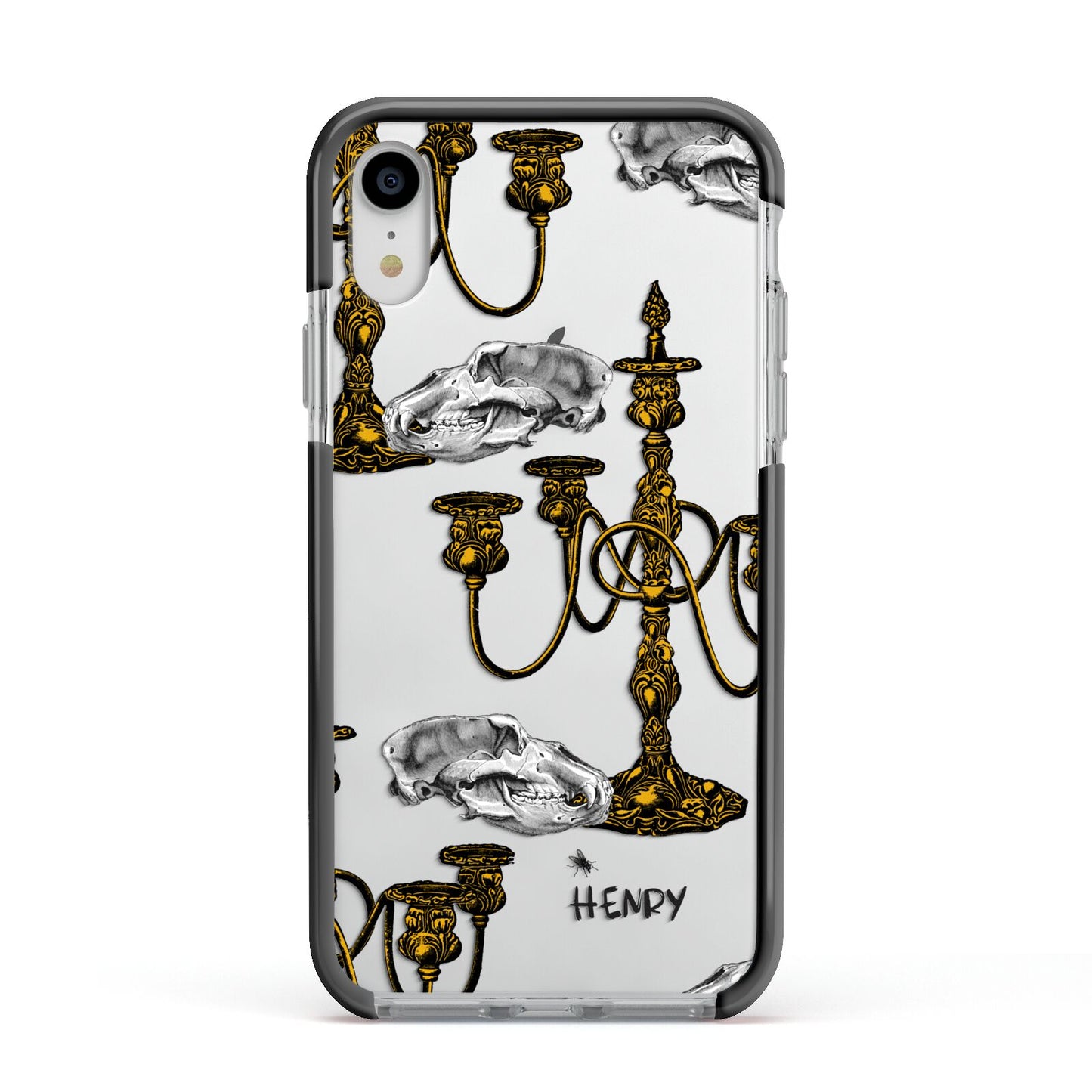 Halloween Candelabra Custom Apple iPhone XR Impact Case Black Edge on Silver Phone