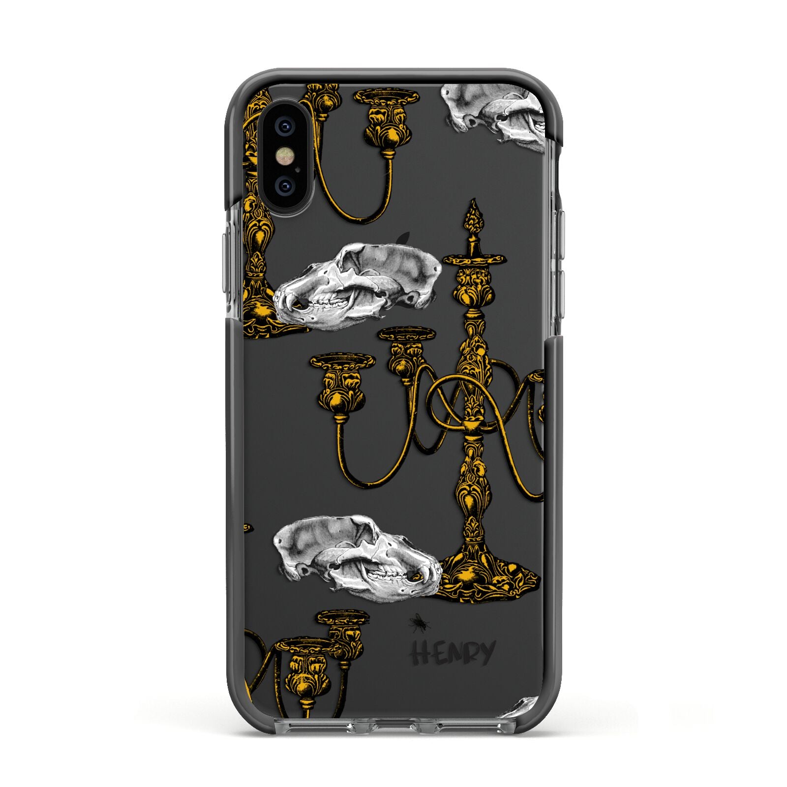 Halloween Candelabra Custom Apple iPhone Xs Impact Case Black Edge on Black Phone