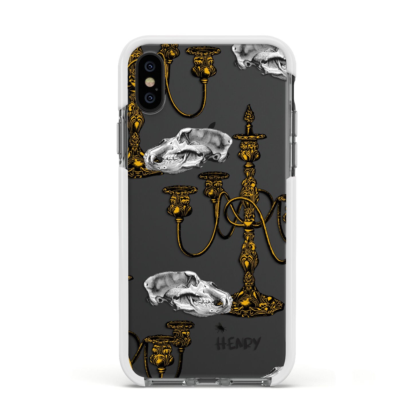 Halloween Candelabra Custom Apple iPhone Xs Impact Case White Edge on Black Phone