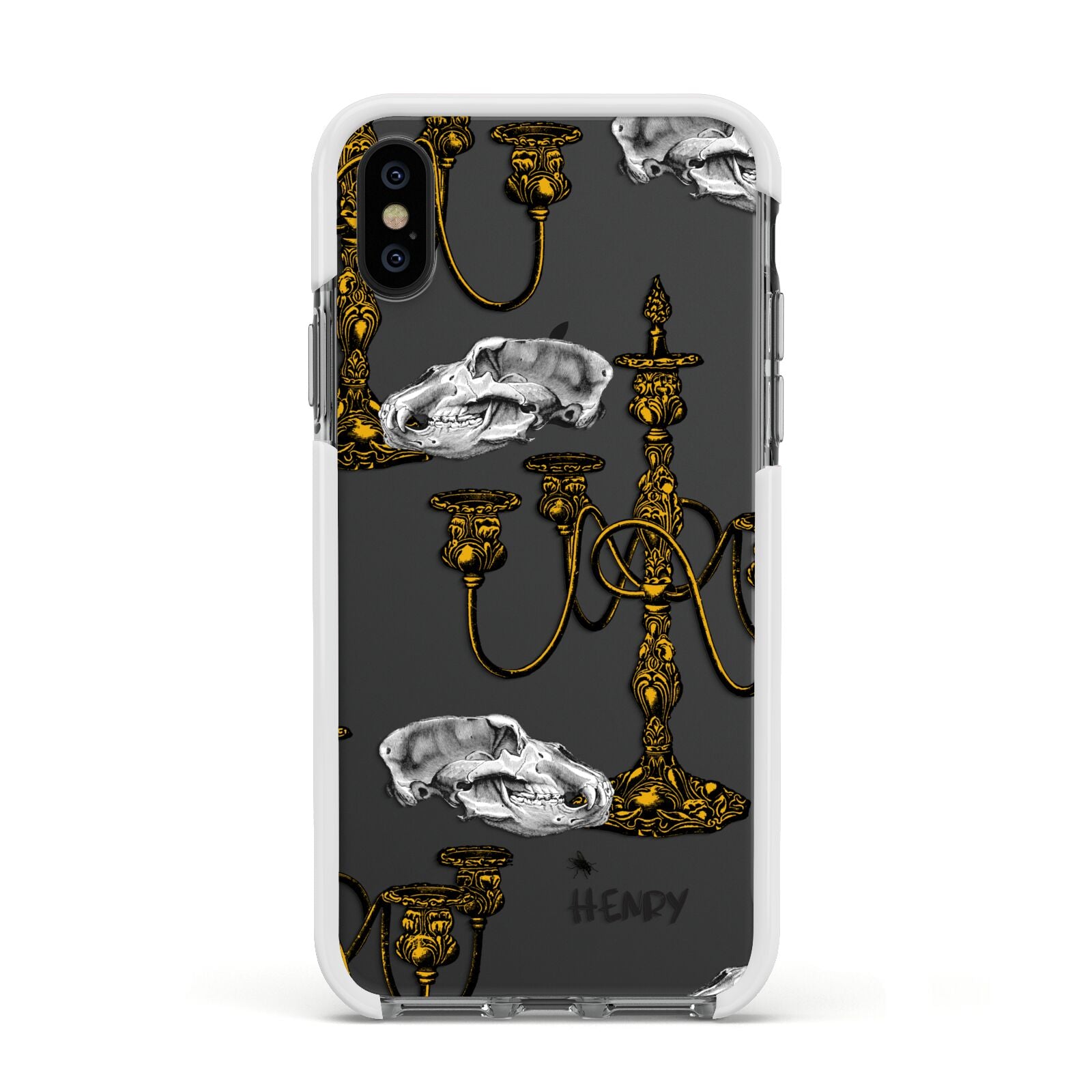 Halloween Candelabra Custom Apple iPhone Xs Impact Case White Edge on Black Phone