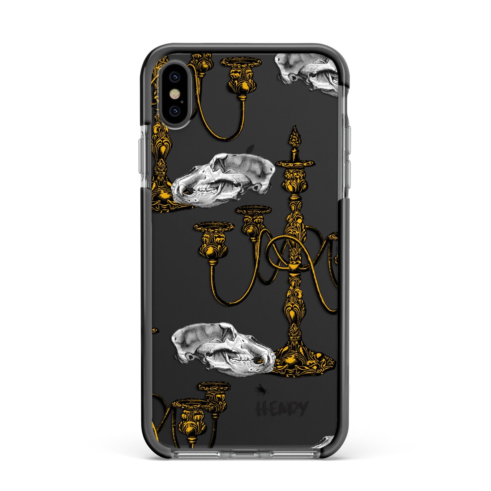 Halloween Candelabra Custom Apple iPhone Xs Max Impact Case Black Edge on Black Phone