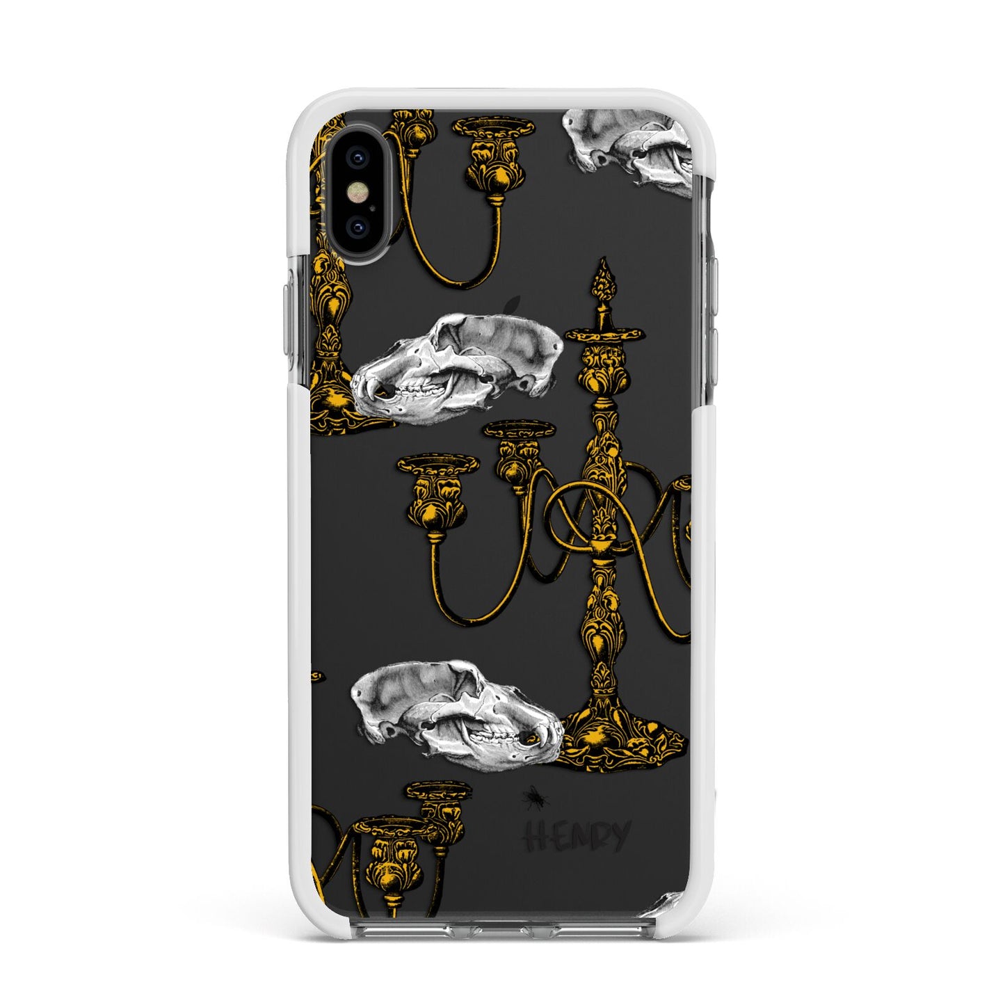 Halloween Candelabra Custom Apple iPhone Xs Max Impact Case White Edge on Black Phone