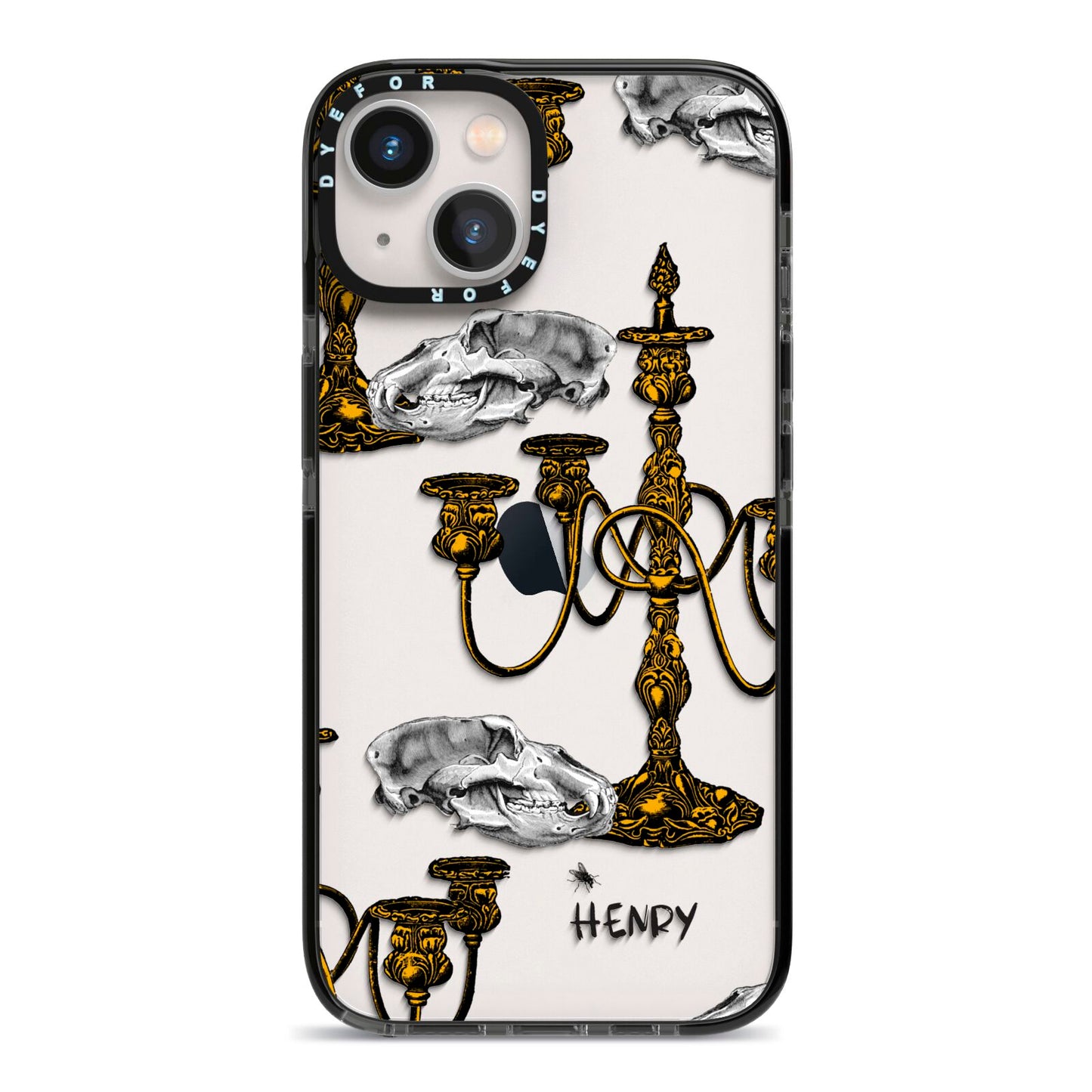 Halloween Candelabra Custom iPhone 13 Black Impact Case on Silver phone