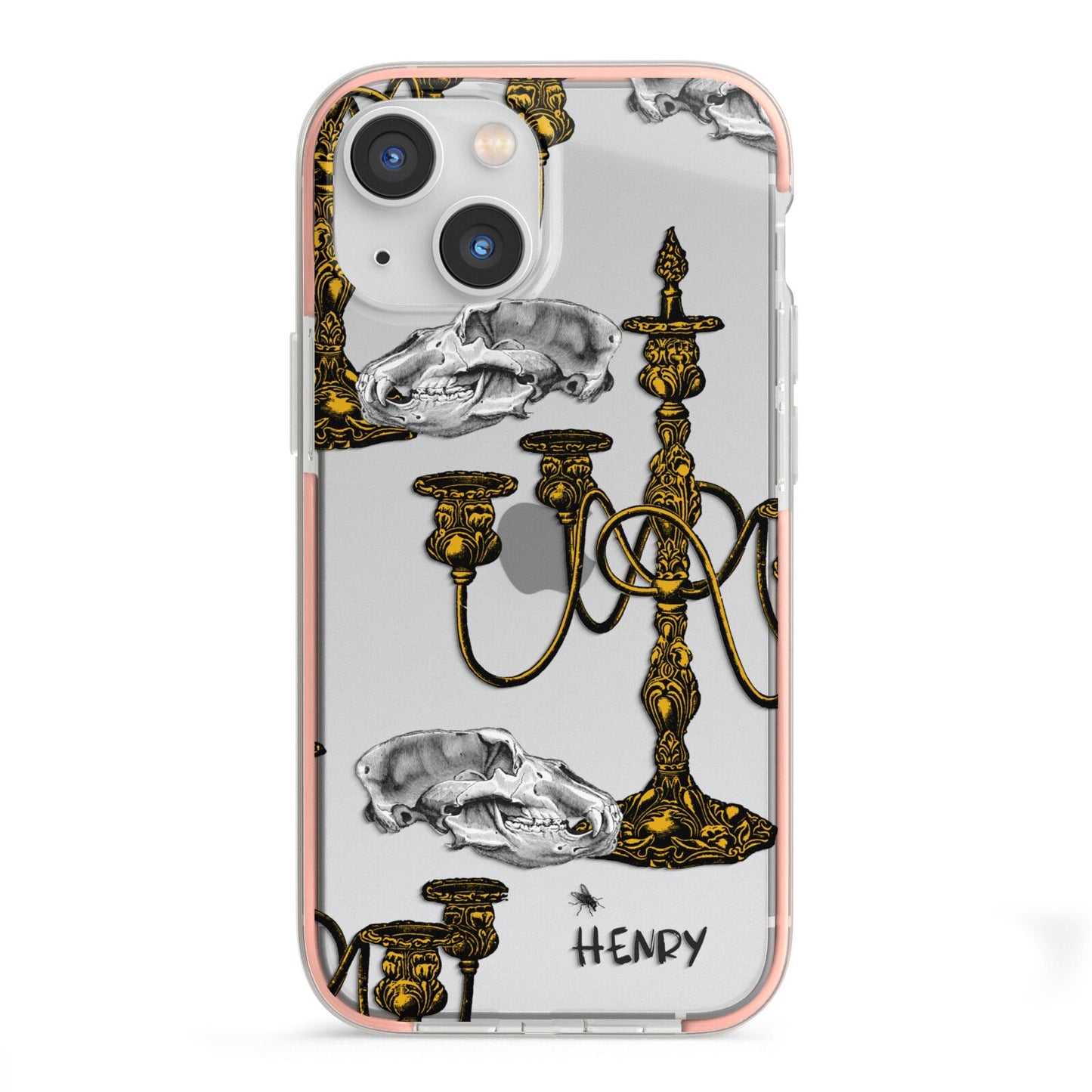 Halloween Candelabra Custom iPhone 13 Mini TPU Impact Case with Pink Edges