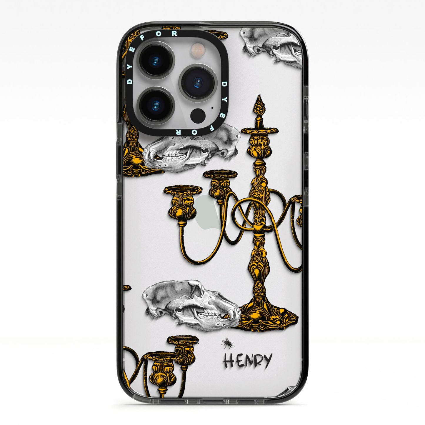 Halloween Candelabra Custom iPhone 13 Pro Black Impact Case on Silver phone